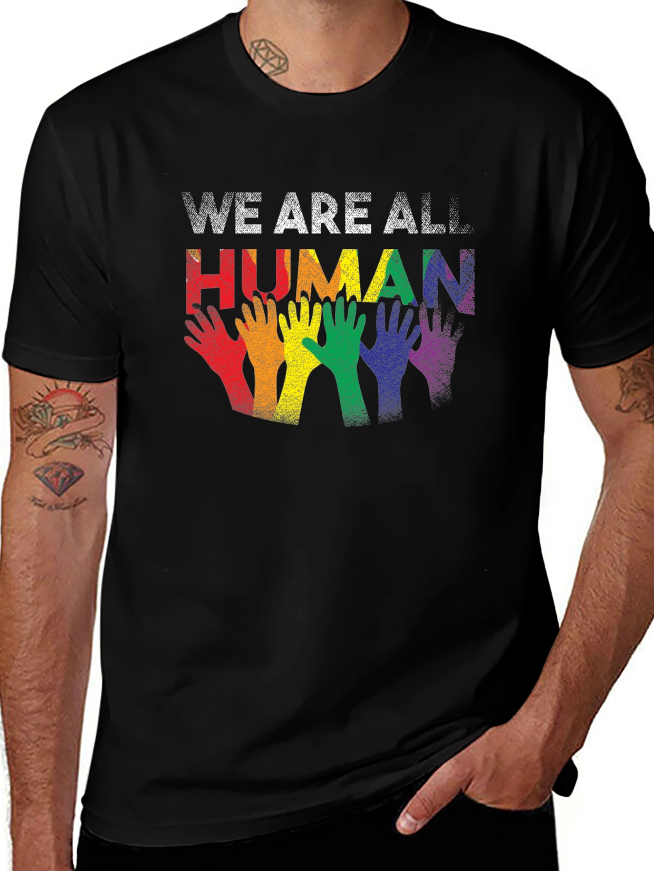 Variant 8 of We Are All Human Pride T-Shirt