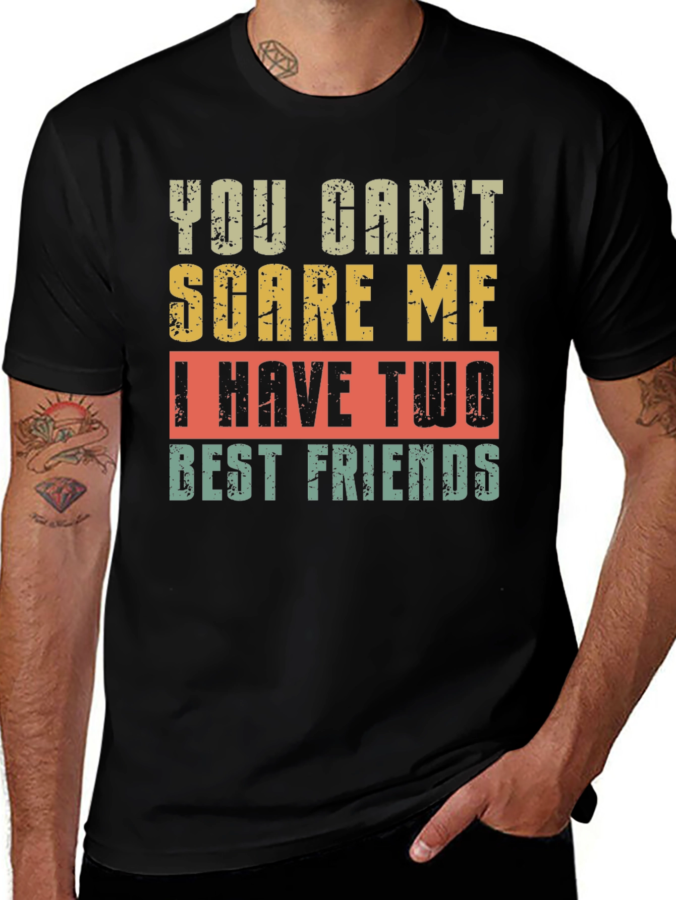 Variant 29 of Funny Best Friends T-Shirt - You Can't Scare Me