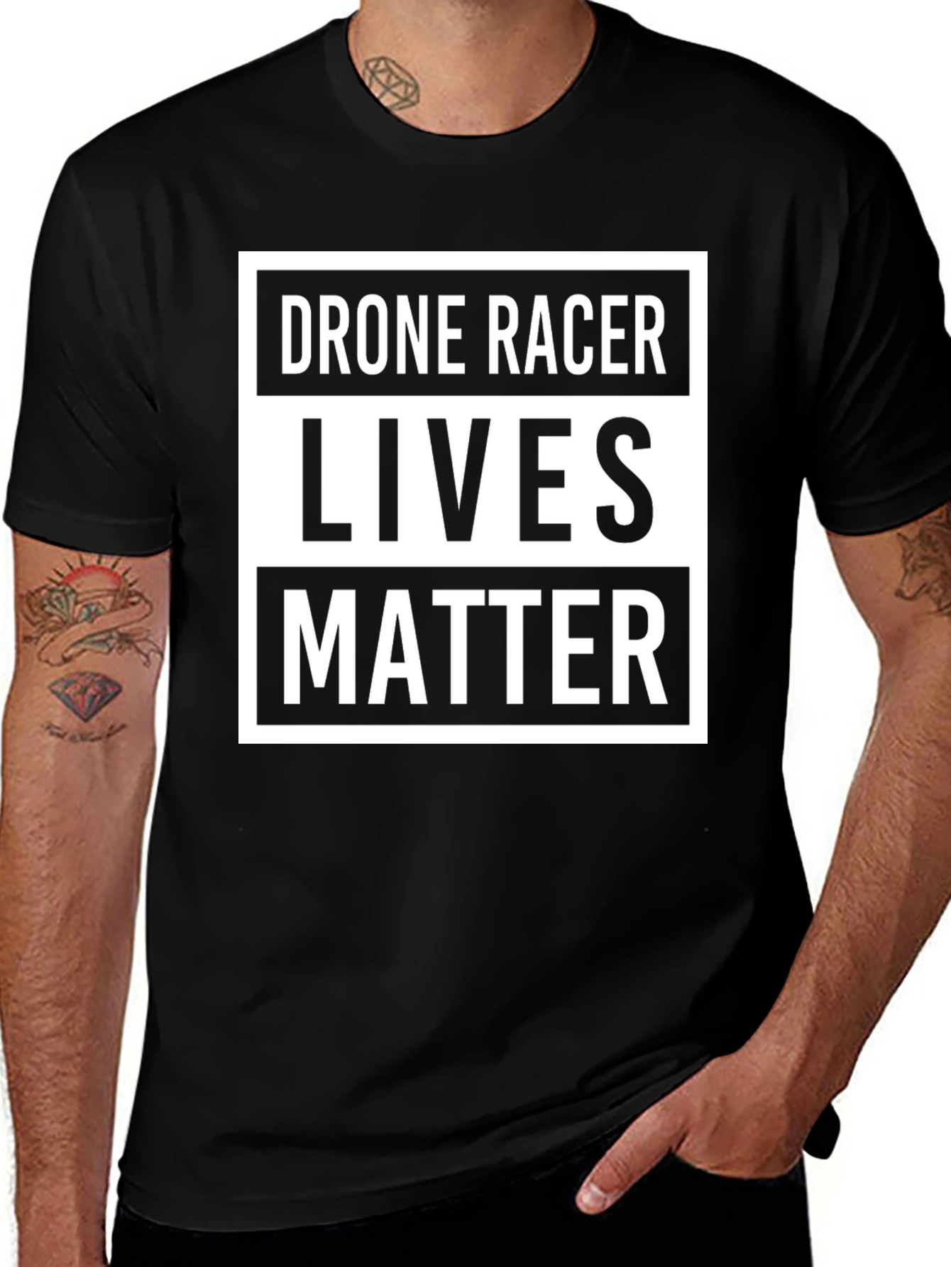 Variant 11 of Drone Racer Lives Matter T-Shirt - Black
