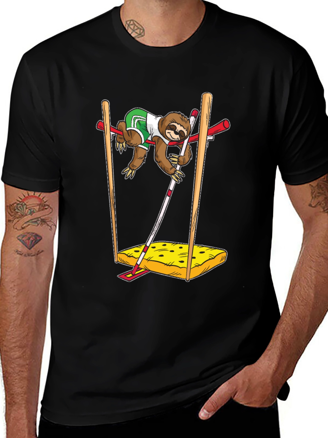 Variant 6 of Sloth Pole Vault Funny Graphic Tee
