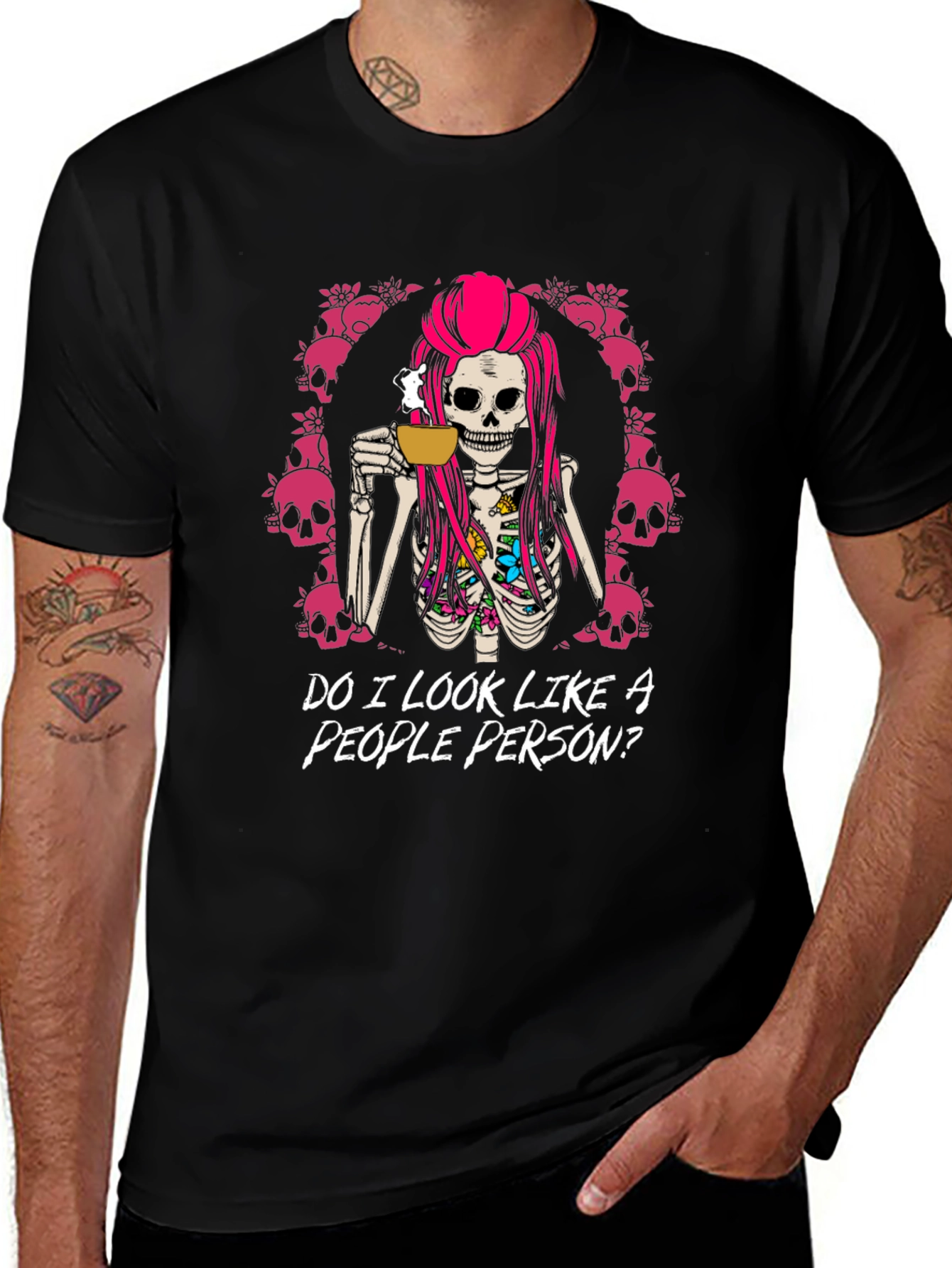 Variant 29 of Sarcastic Skeleton Coffee T-Shirt