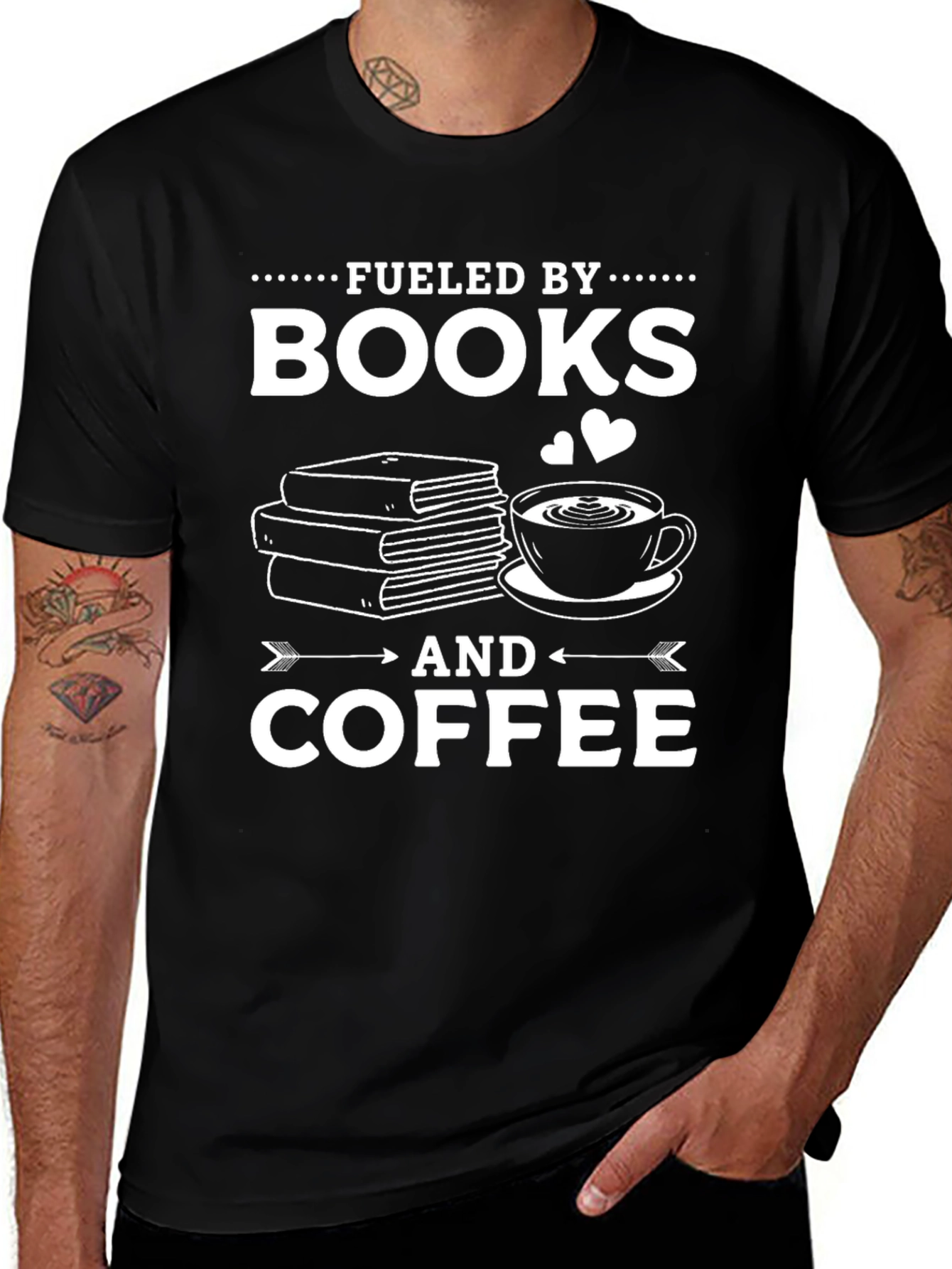 Variant 25 of Fueled by Books and Coffee T-Shirt