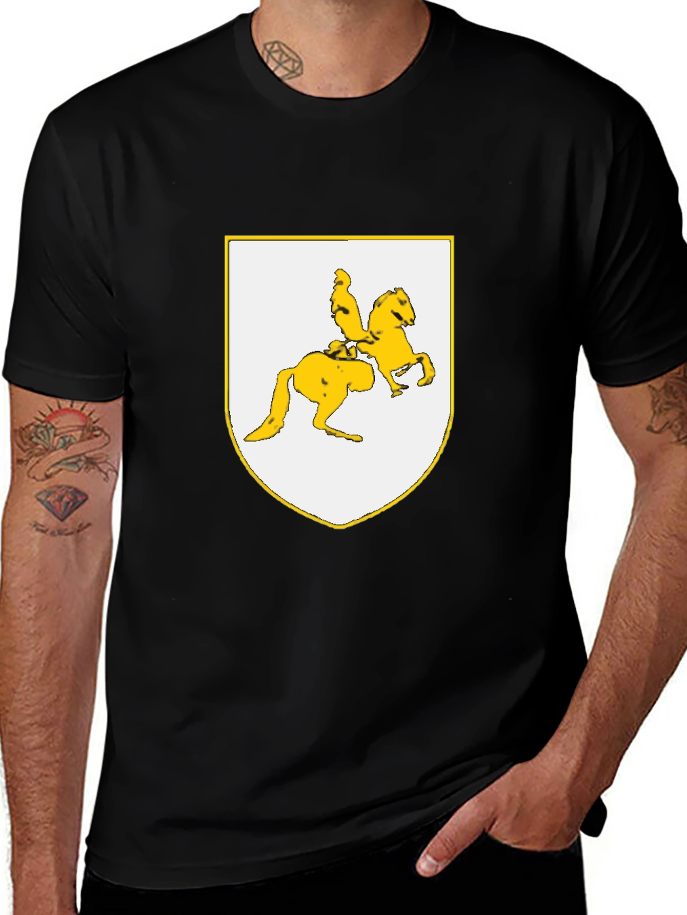 Variant 6 of Heraldic Chicken Rider T-Shirt
