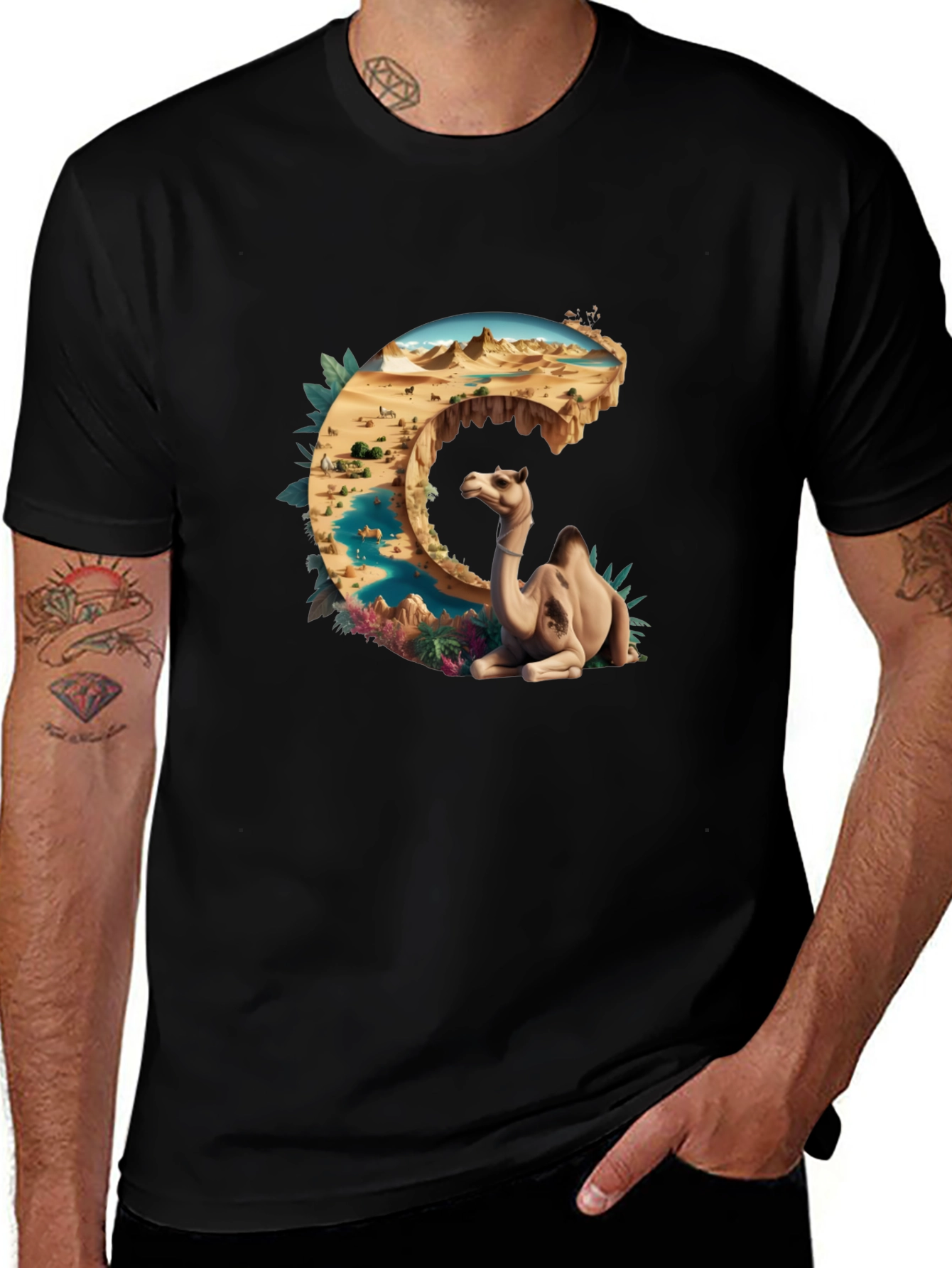 Variant 11 of Desert Camel Graphic Tee - Unique Nature Design