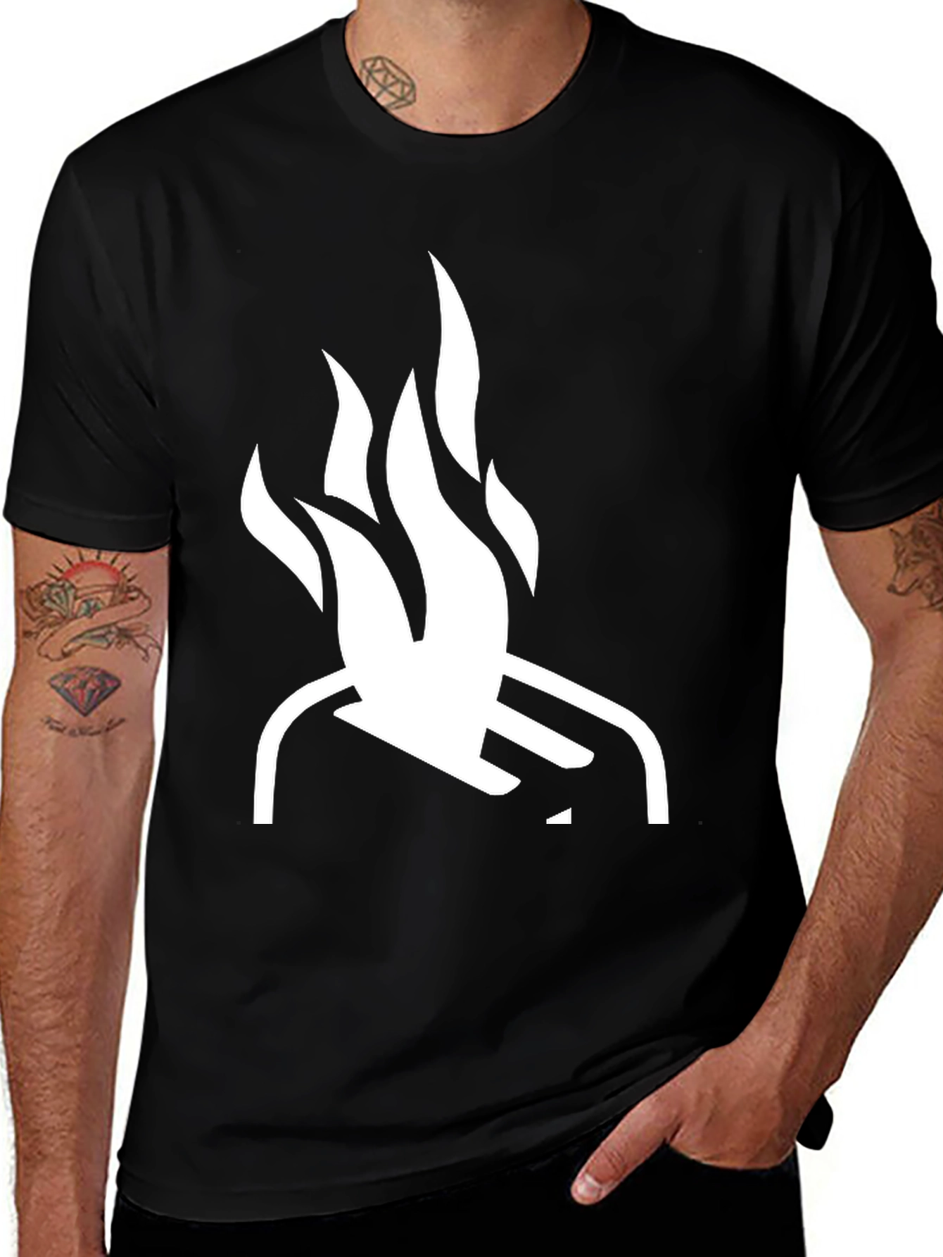 Variant 4 of Fiery Toaster Graphic Tee - Black Cotton T-Shirt