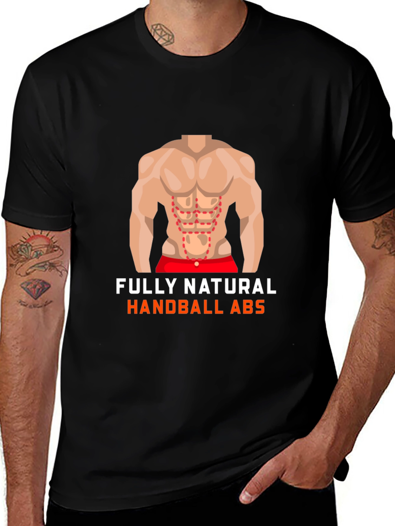 Variant 18 of Funny Handball Abs Graphic Tee - Novelty Workout Shirt