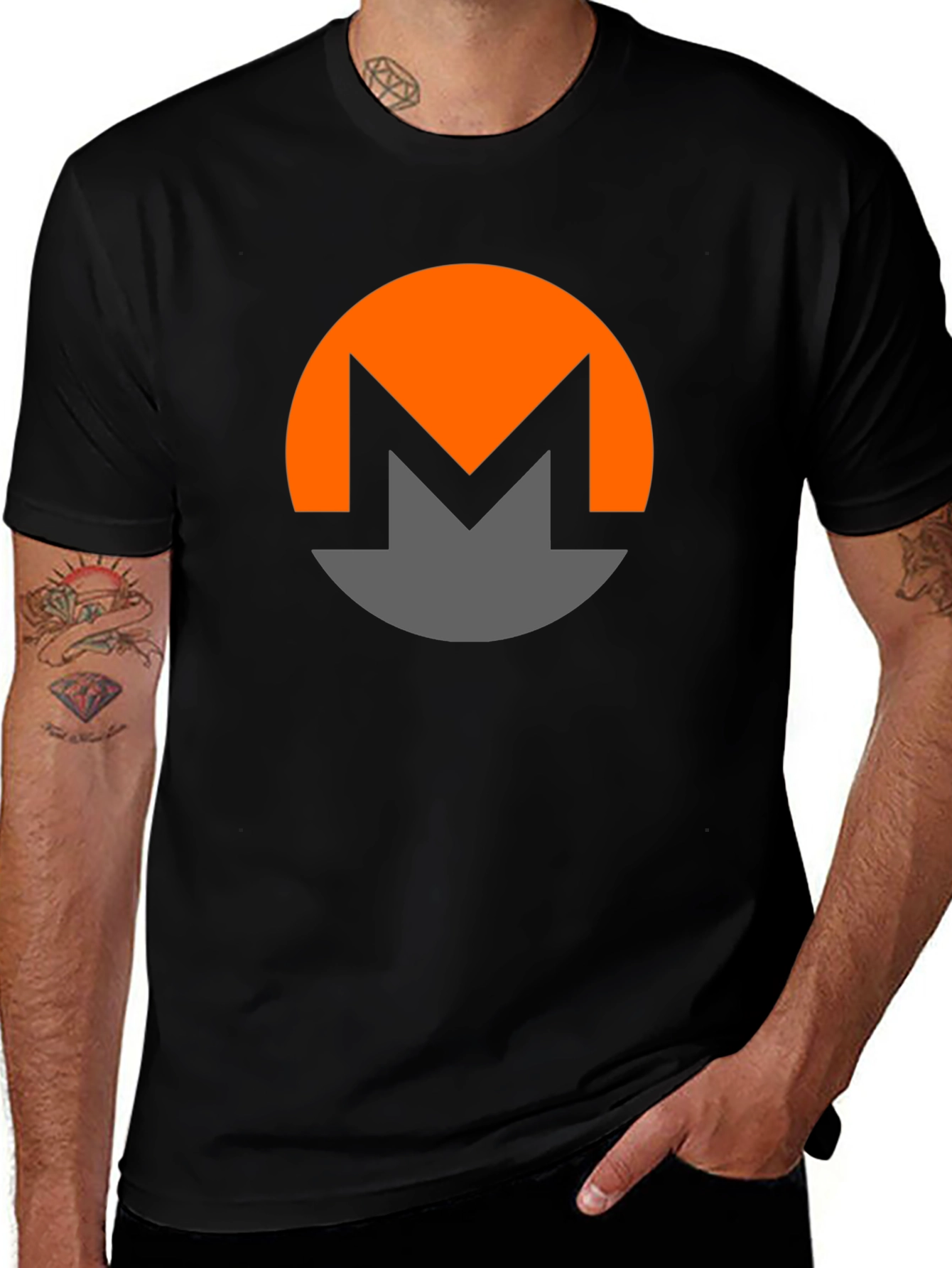 Variant 7 of Monero Cryptocurrency Logo T-Shirt - Black