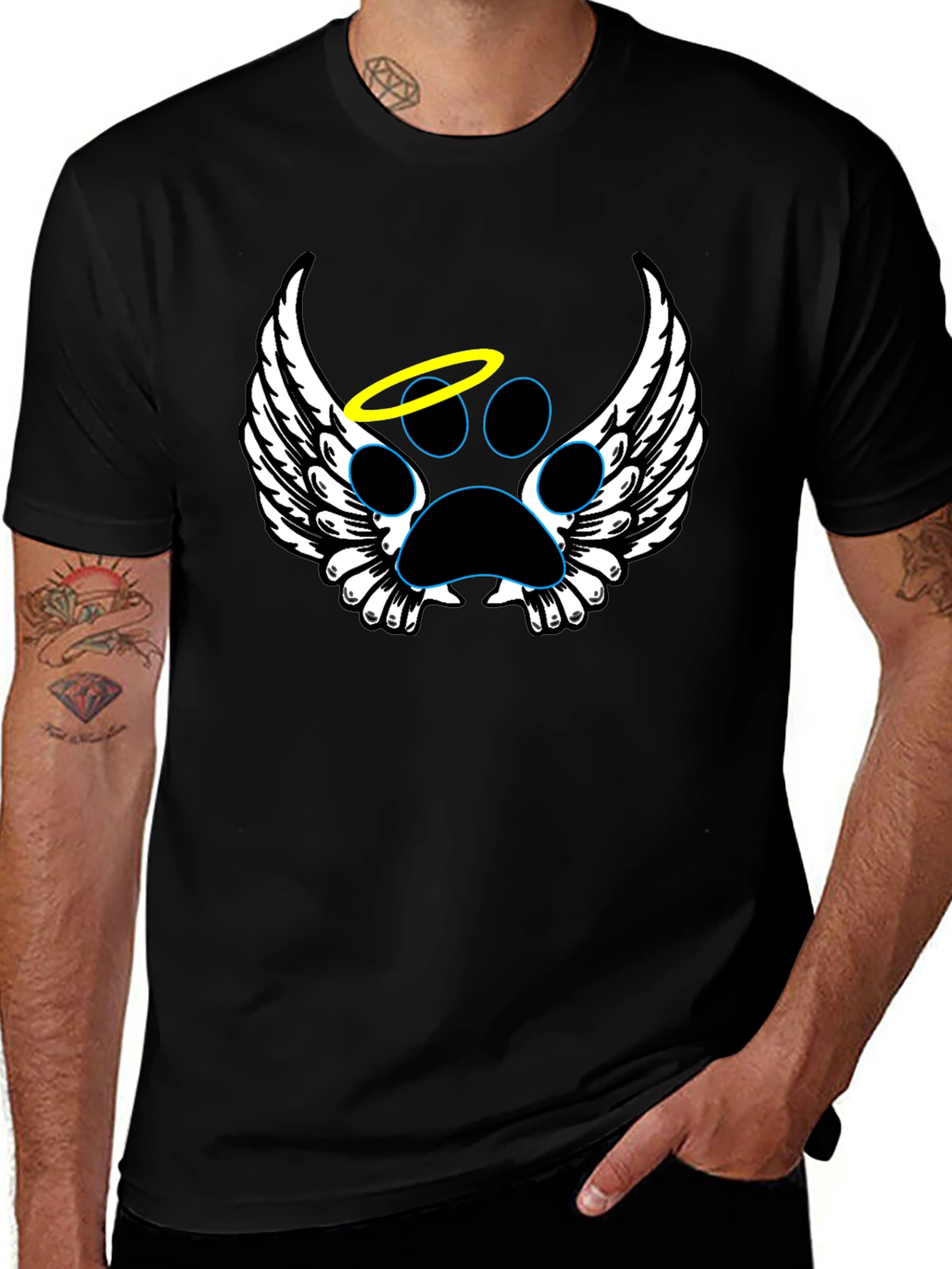 Variant 16 of Angel Paw Print T-Shirt - Pet Memorial