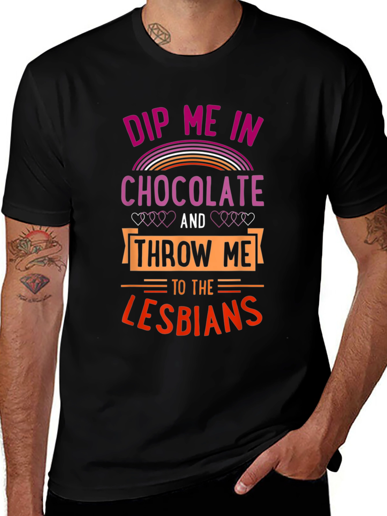 Variant 19 of Dip Me In Chocolate Lesbians T-Shirt