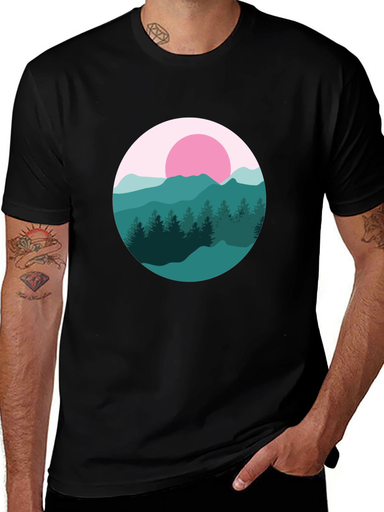 Mountain Sunset Graphic Tee - Stylish Comfort