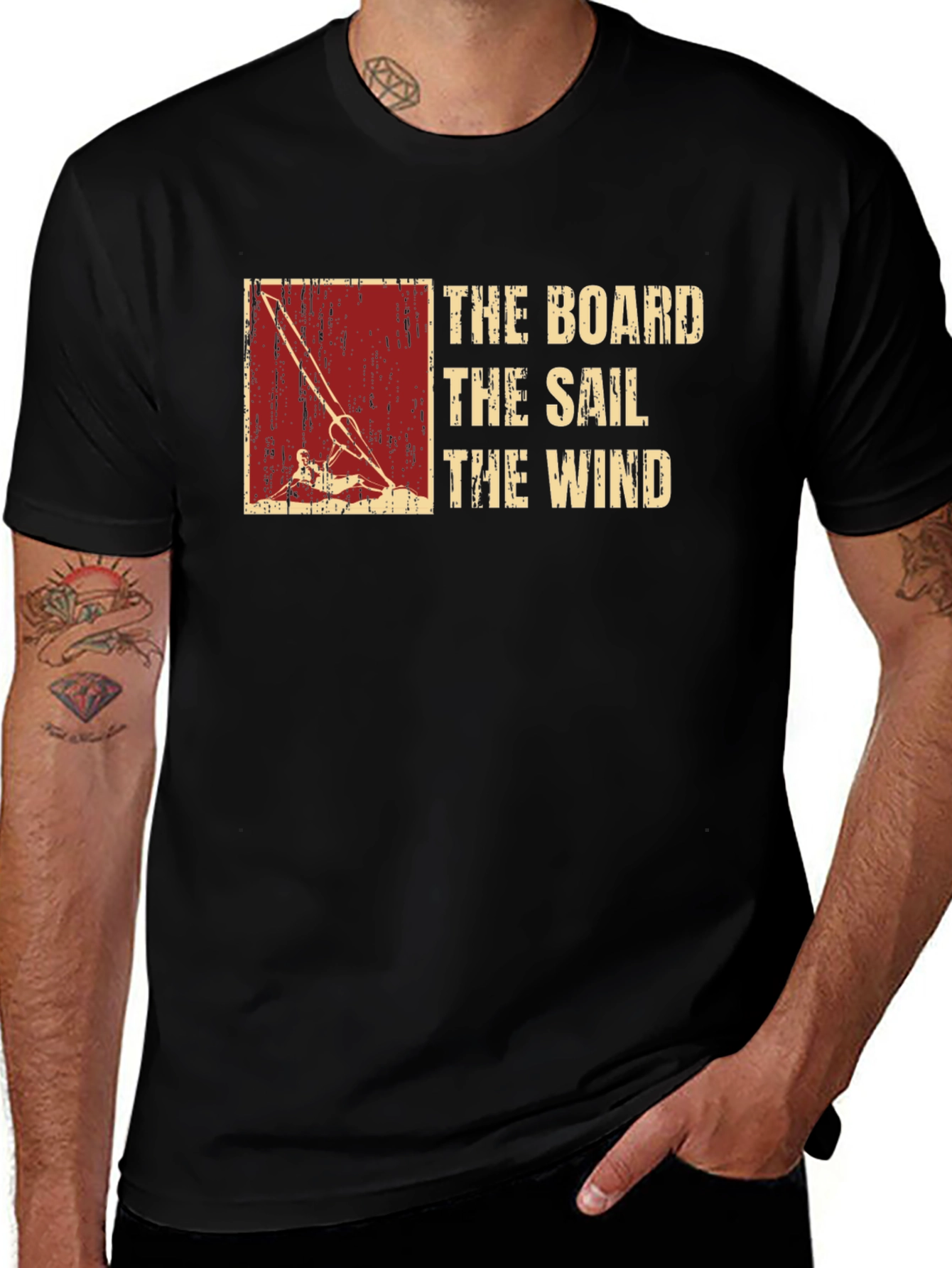 Variant 14 of The Board The Sail The Wind Black T-Shirt