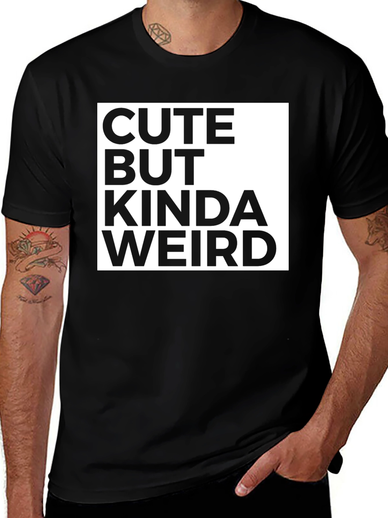 Variant 14 of Cute But Kinda Weird Graphic Tee - Black
