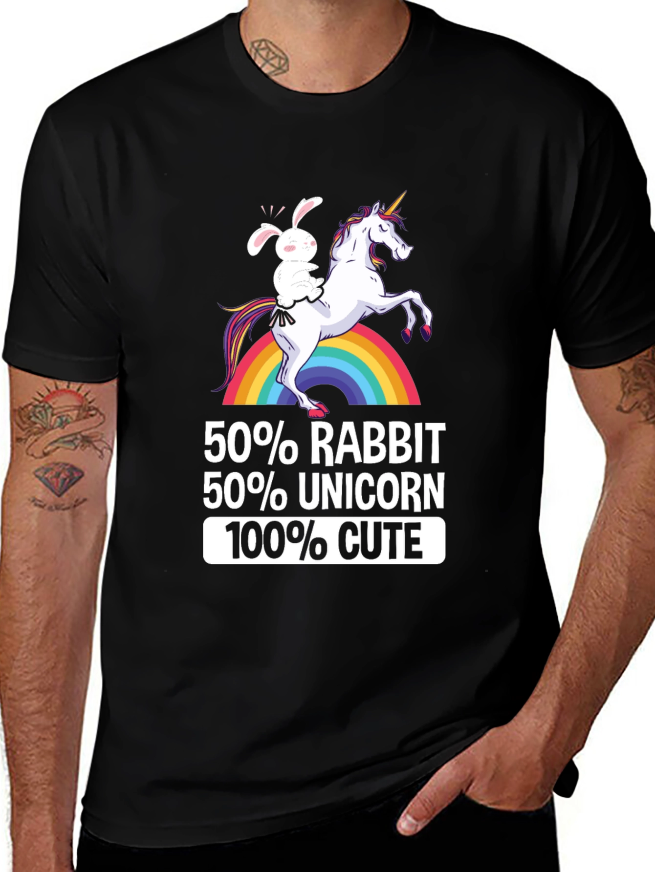 Variant 20 of Cute Rabbit Unicorn Rainbow T-Shirt