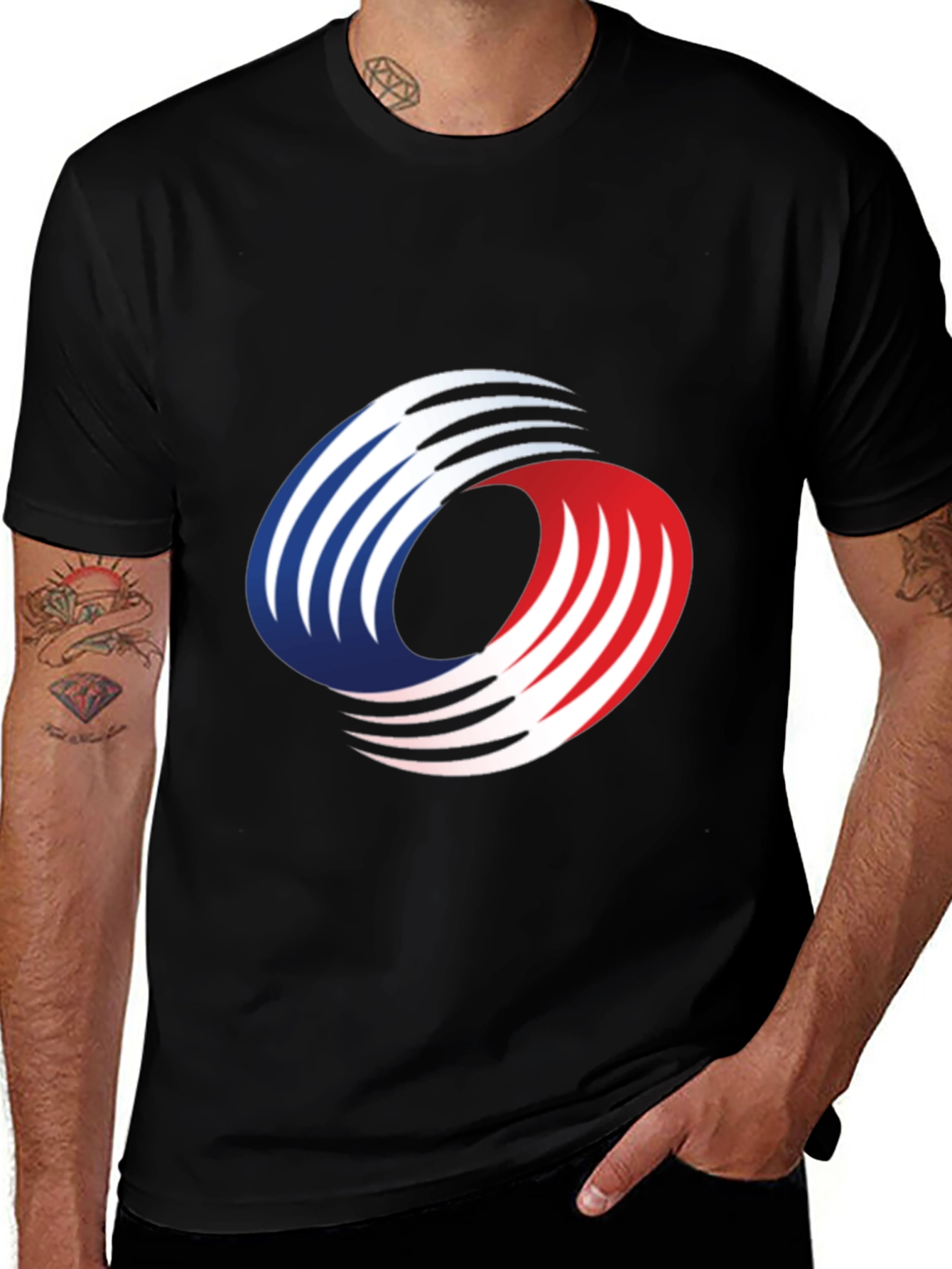 Variant 6 of Abstract Graphic Tee - Red, White, & Blue