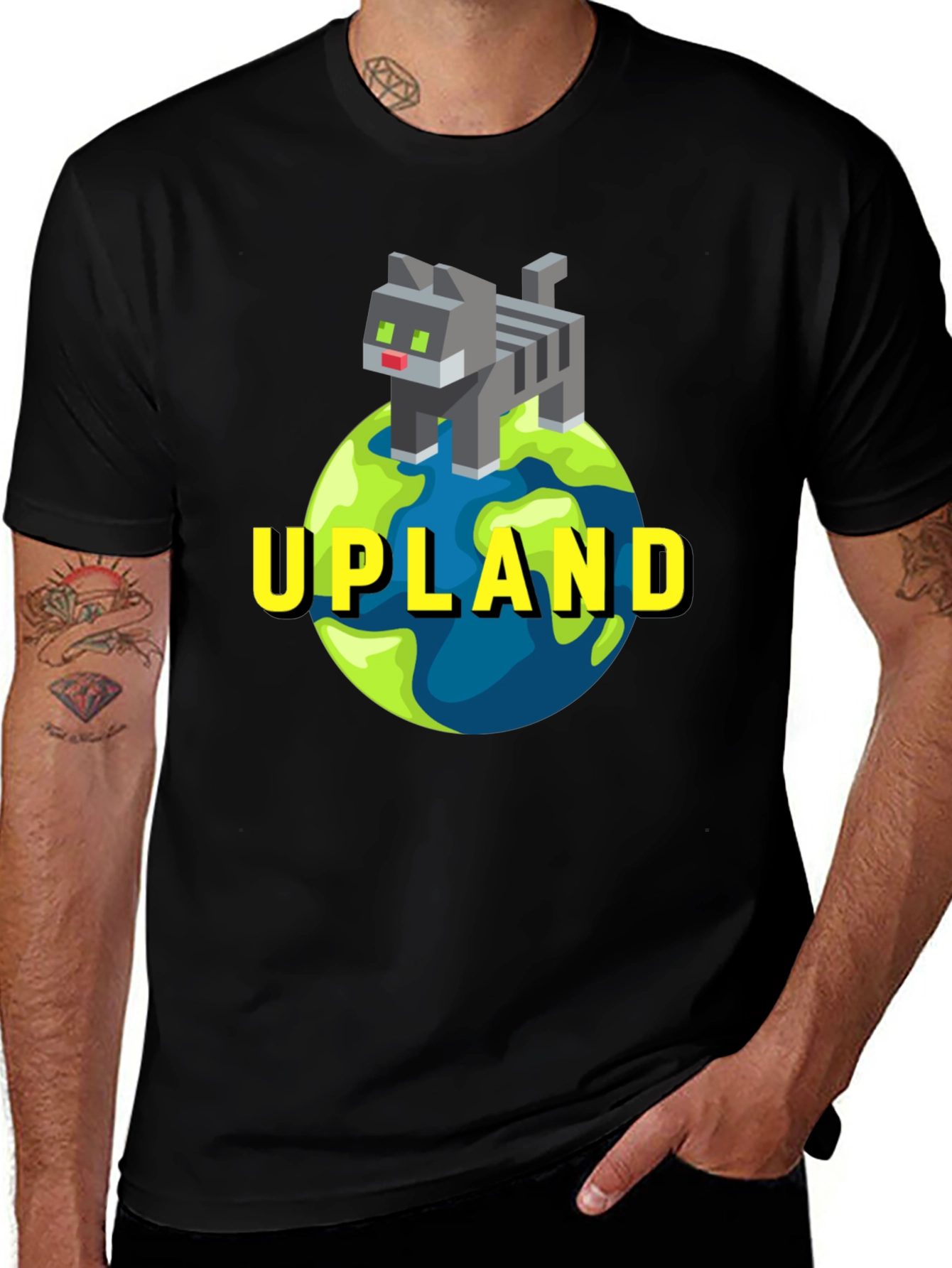 Upland Cat on Globe T-Shirt