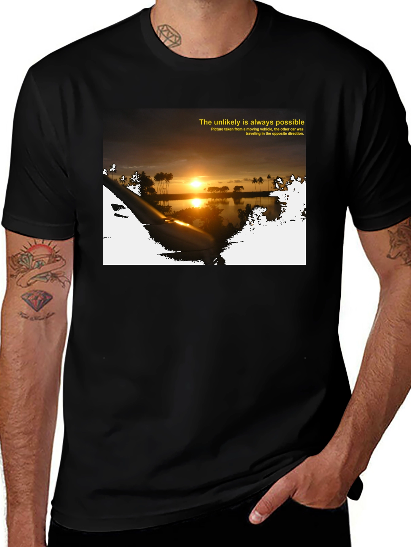 Variant 11 of Sunset Car Ride T-Shirt: Unlikely Possibilities
