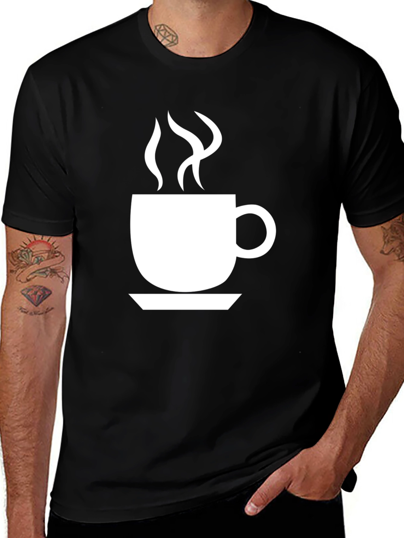 Variant 9 of Coffee Cup Graphic Tee - Black Unisex T-Shirt