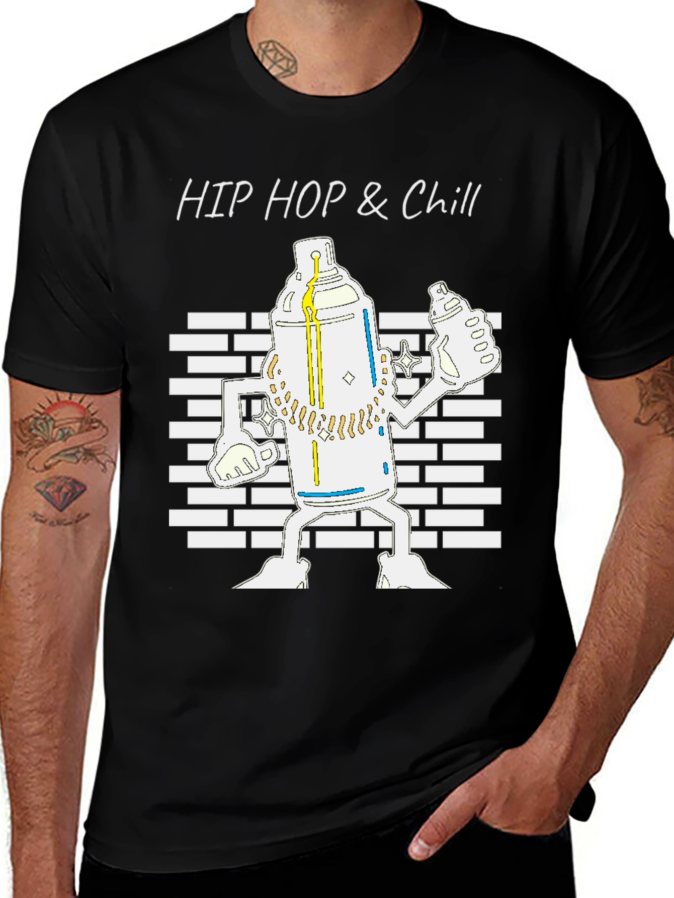 Variant 14 of Hip Hop & Chill Spray Paint Graphic Tee