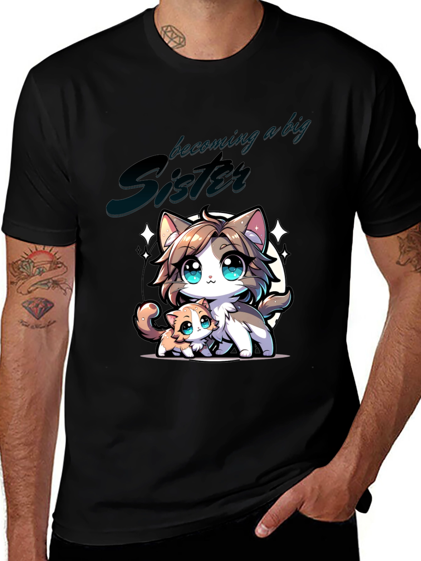 Becoming a Big Sister Cute Anime Cats T-Shirt