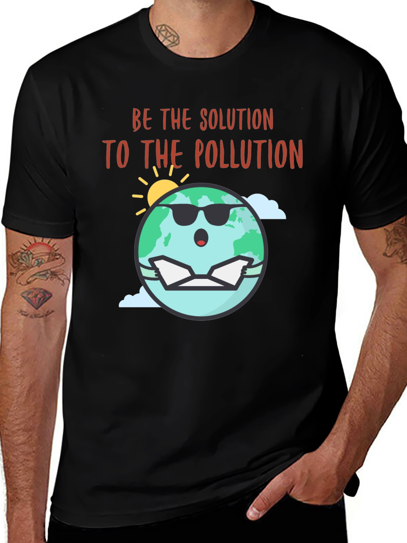 Variant 5 of Eco-Friendly "Be The Solution" Graphic Tee