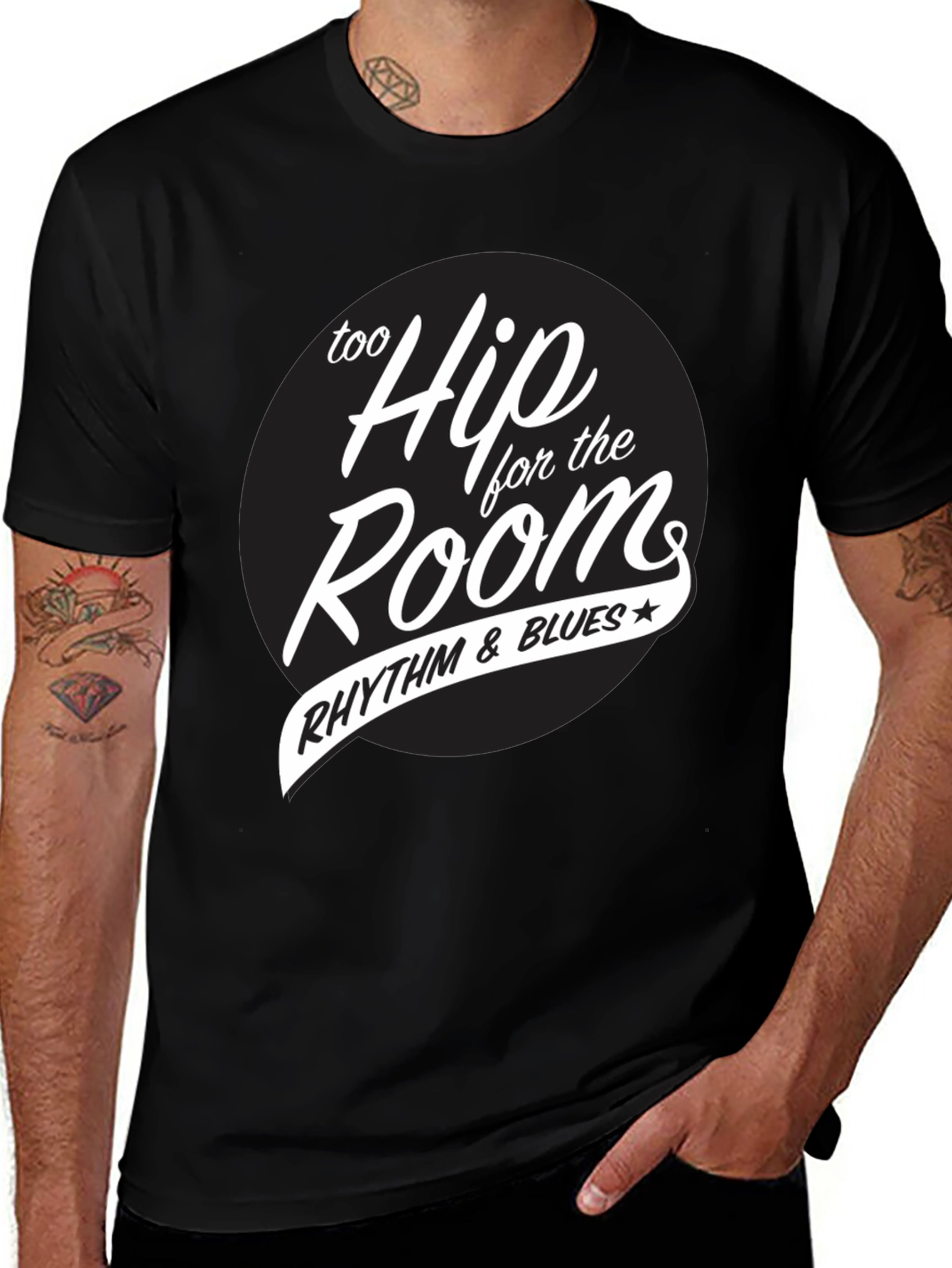 Black Too Hip for the Room Rhythm & Blues T-Shirt main image