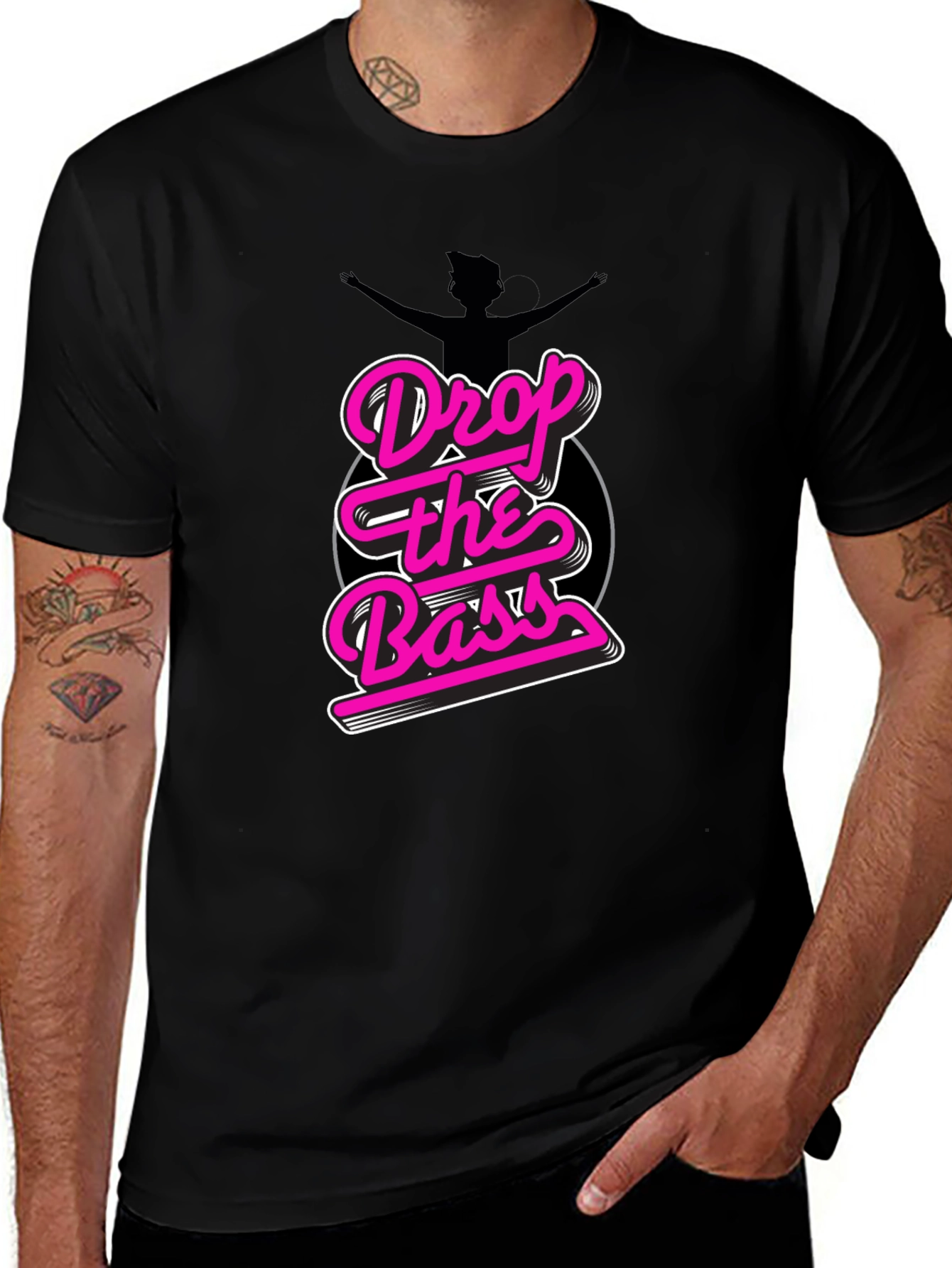 Variant 4 of Drop The Bass Graphic Tee - Stylish Men's Black T-Shirt
