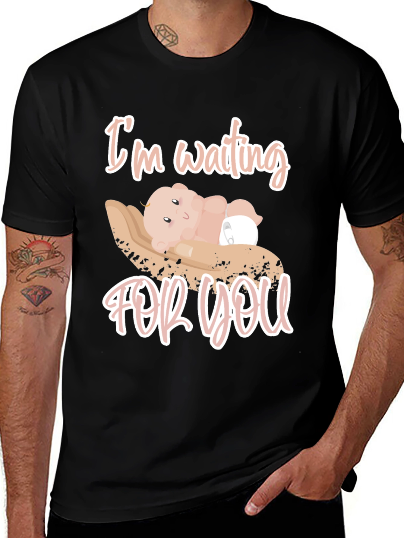 Cute 'I'm Waiting For You' Baby Graphic Tee