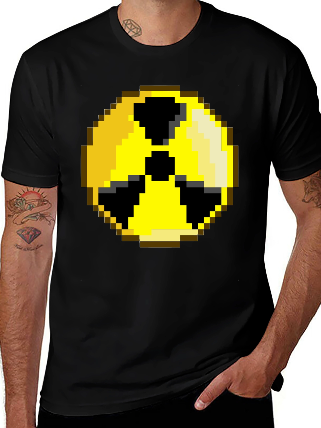 Variant 21 of Pixelated Radiation Symbol Graphic Tee