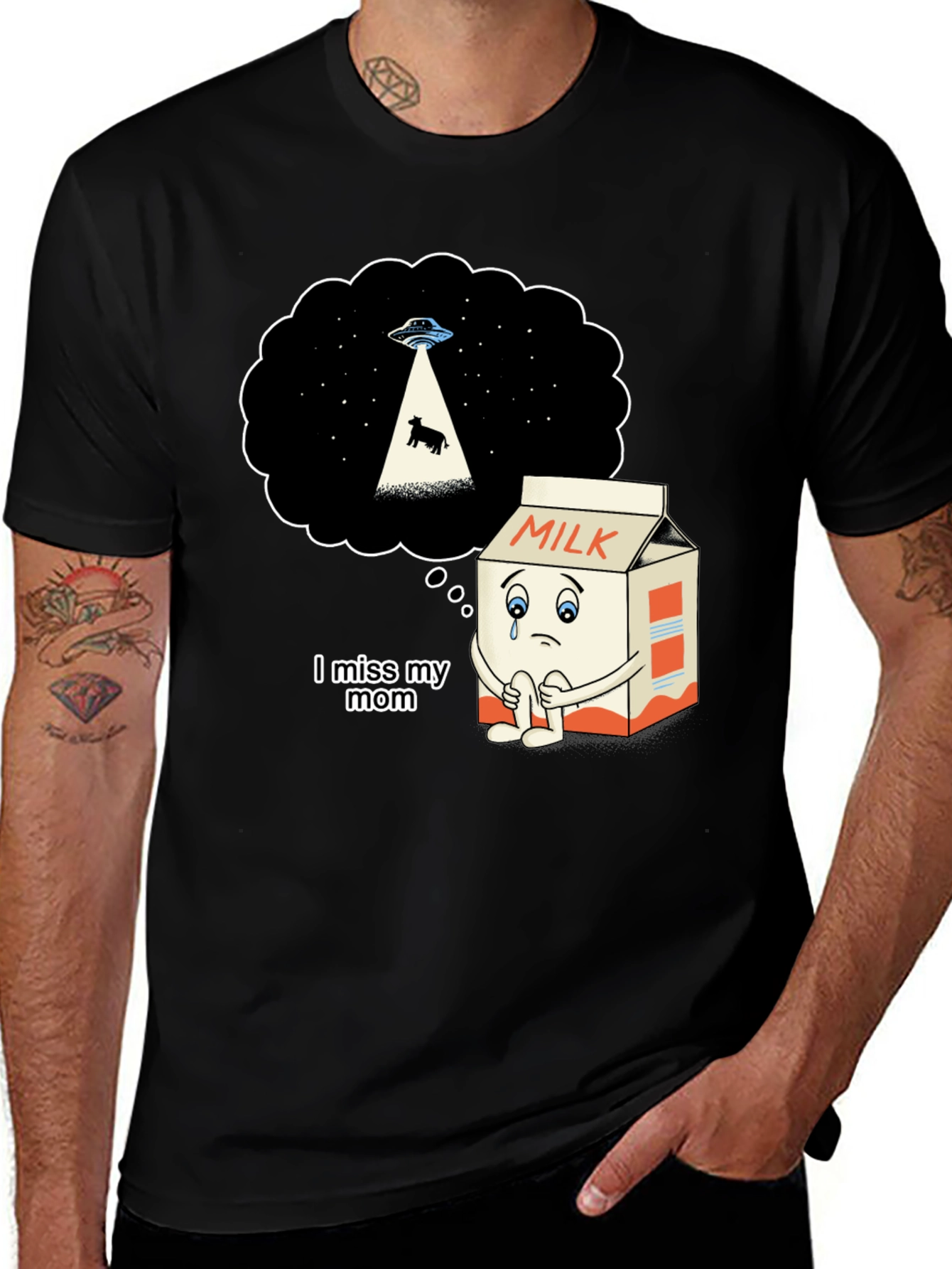 Variant 24 of Sad Milk Cartoon Graphic T-Shirt