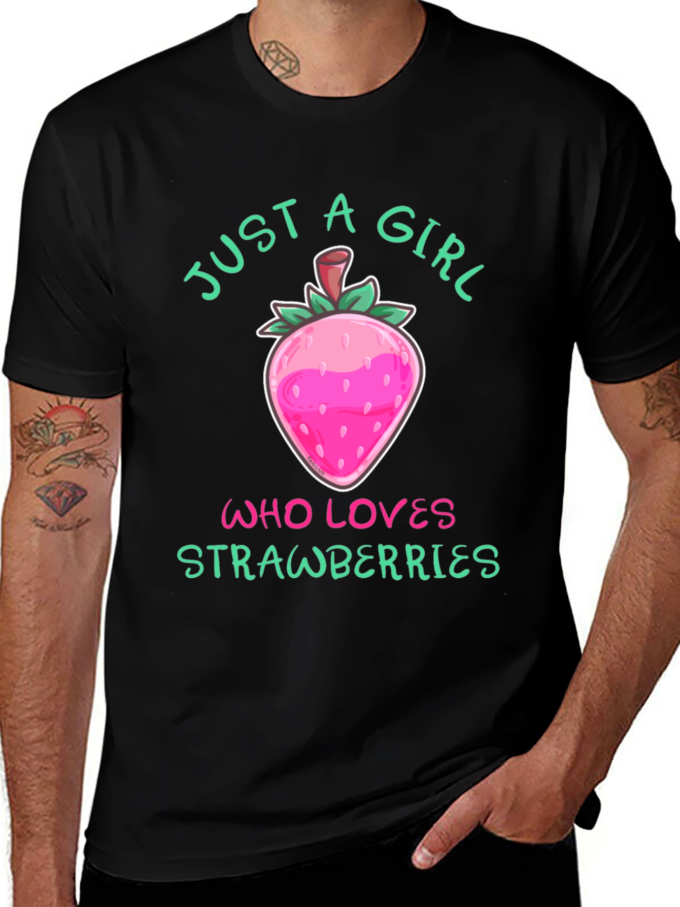 Variant 7 of Strawberry Lover T-Shirt - Just A Girl Who Loves Strawberries