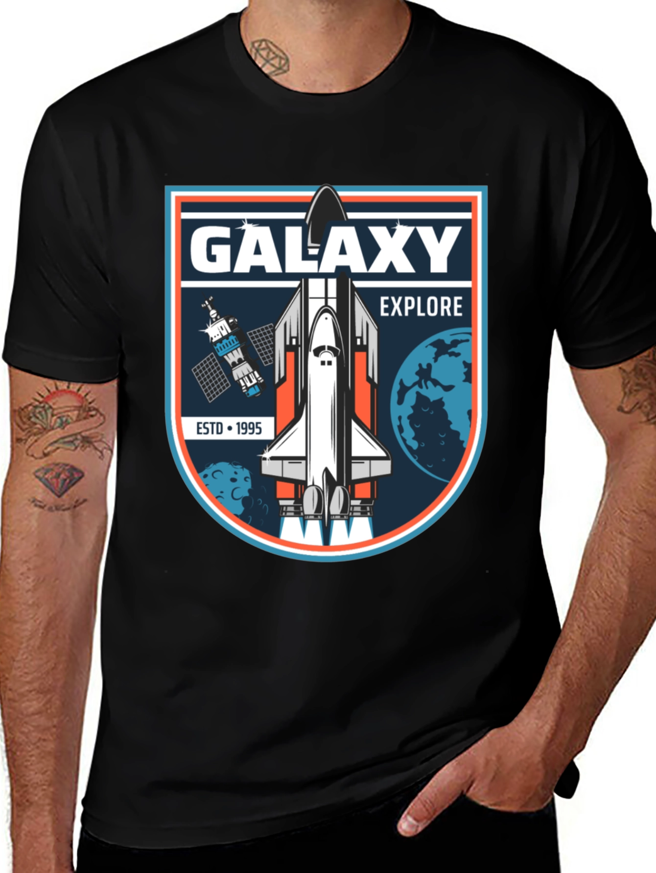 Variant 26 of Galaxy Explore Black T-Shirt