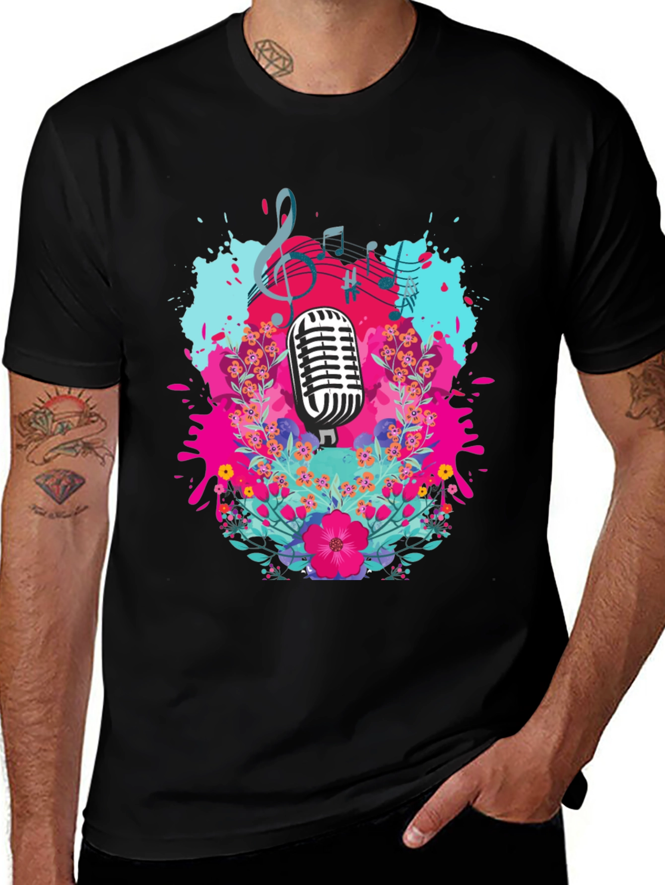 Variant 17 of Retro Mic Floral T-Shirt
