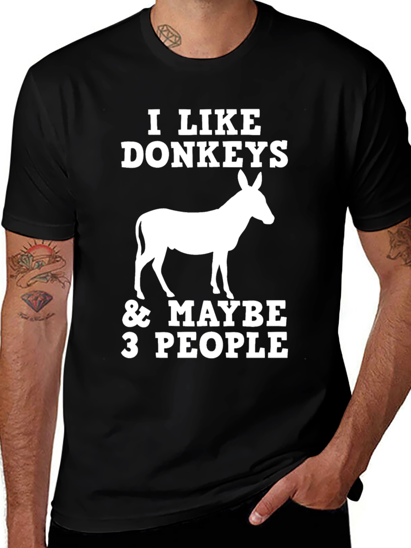 Variant 24 of I Like Donkeys & Maybe 3 People T-Shirt - Funny Animal Tee