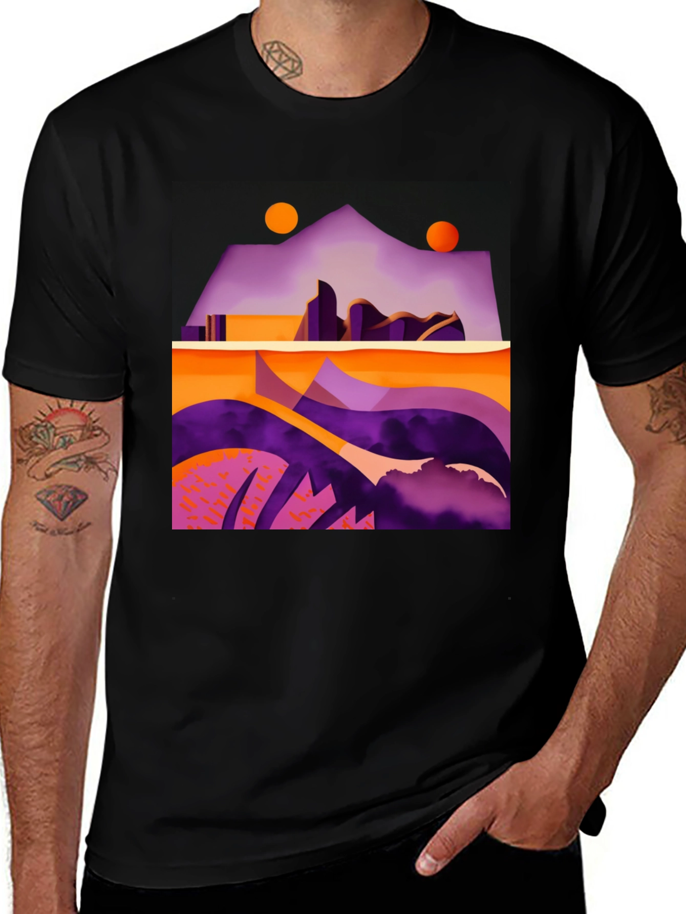 Variant 29 of Abstract Geometric Landscape T-Shirt
