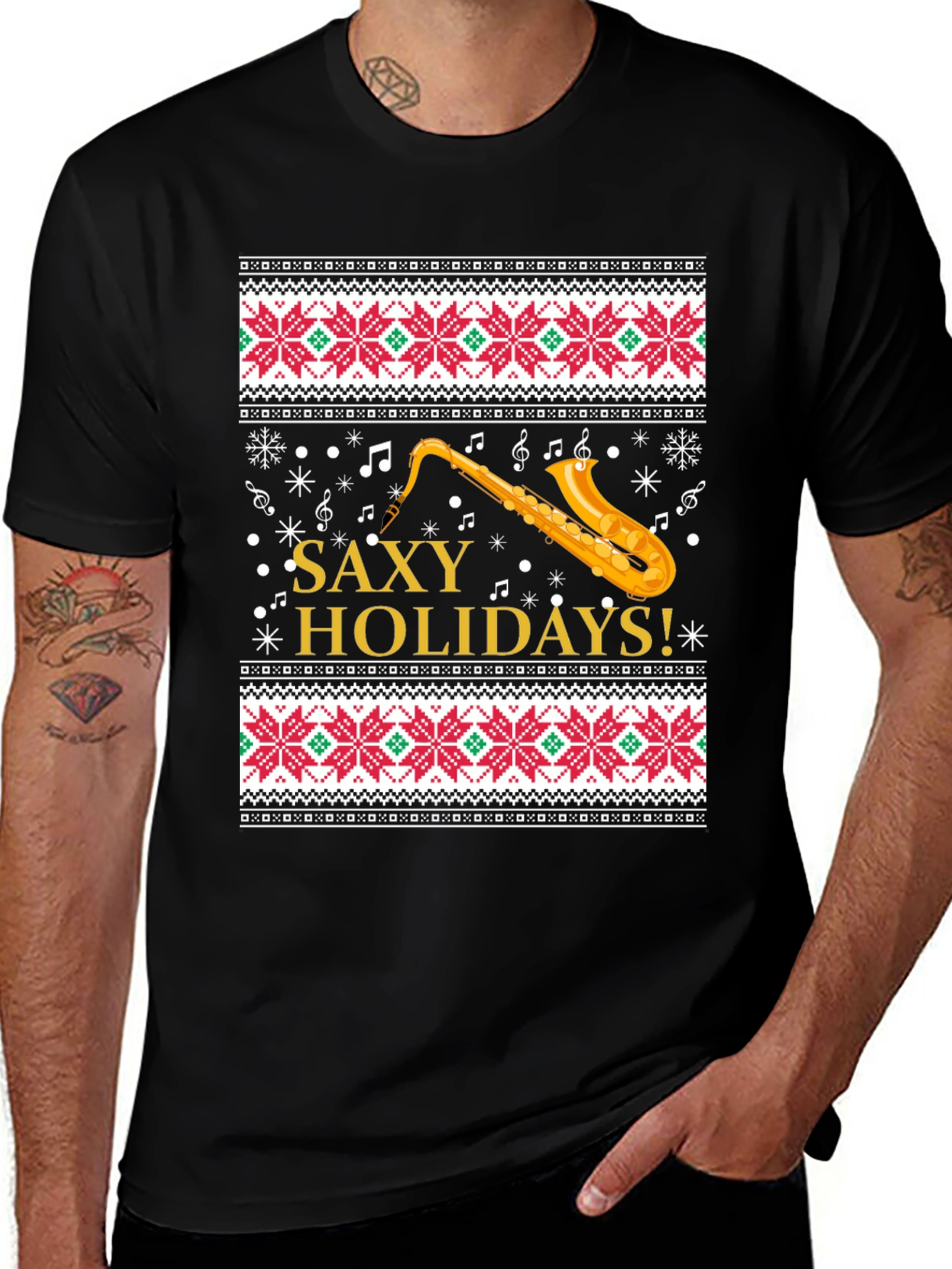 Saxy Holidays Christmas Sweater T-Shirt
