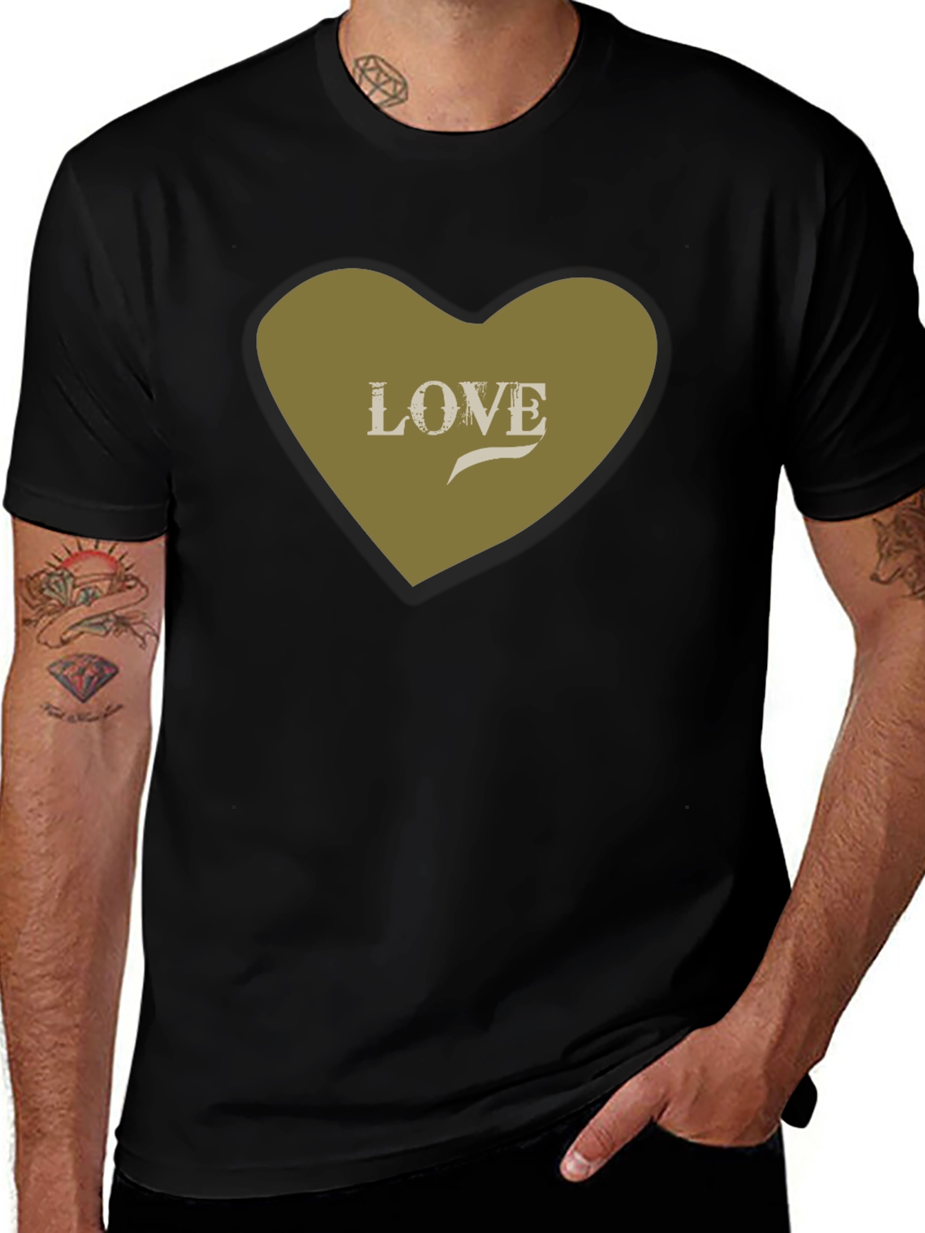 Variant 10 of Love Heart Graphic Tee - Stylish Black Cotton T-Shirt