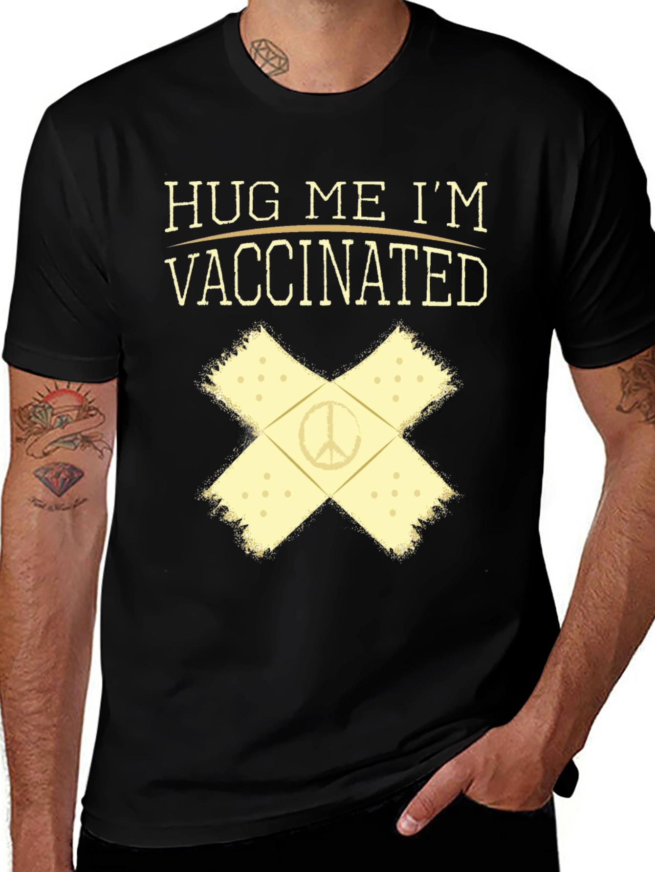 Variant 14 of Vaccinated Peace Sign T-Shirt