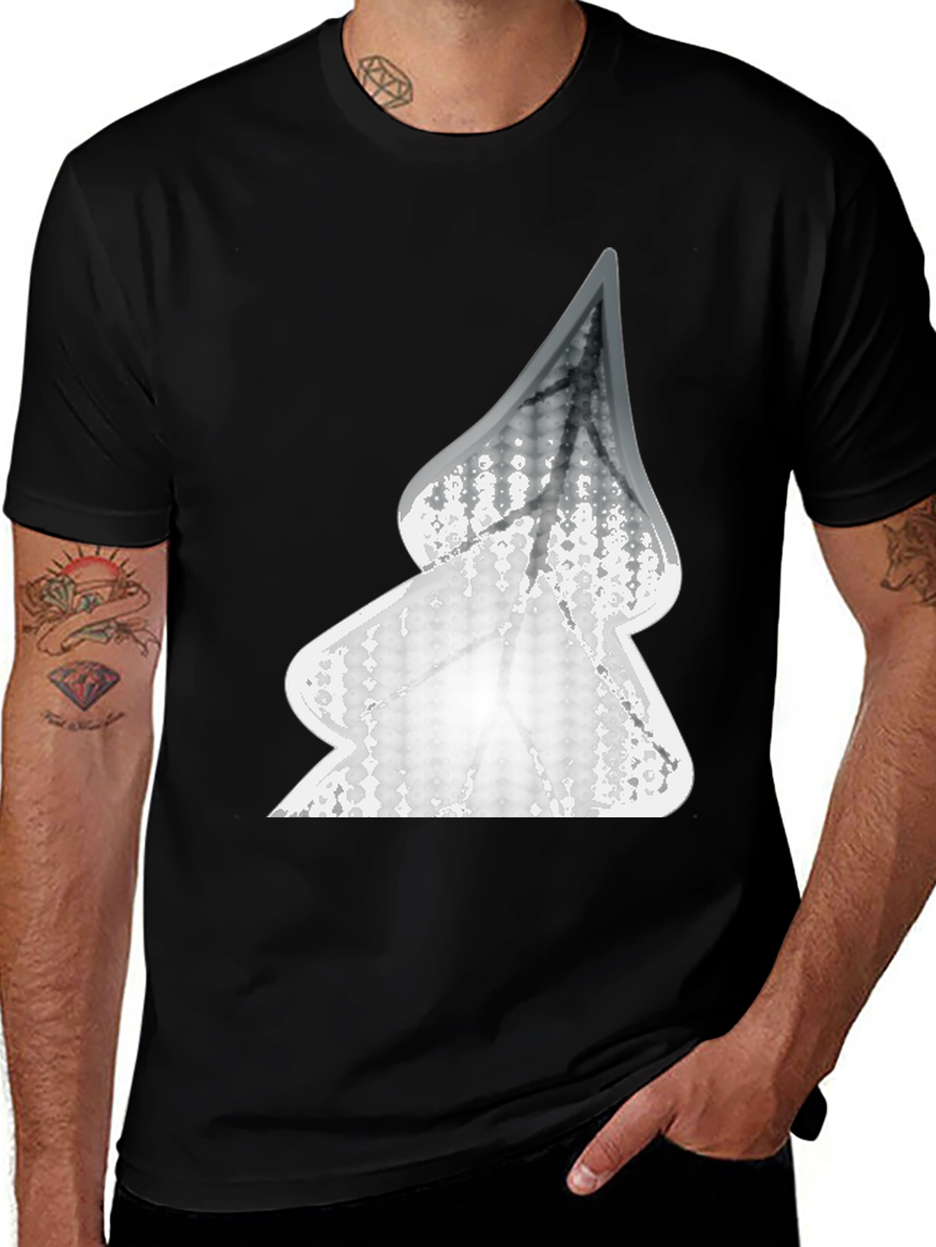 Variant 9 of Abstract Tree Graphic Black T-Shirt