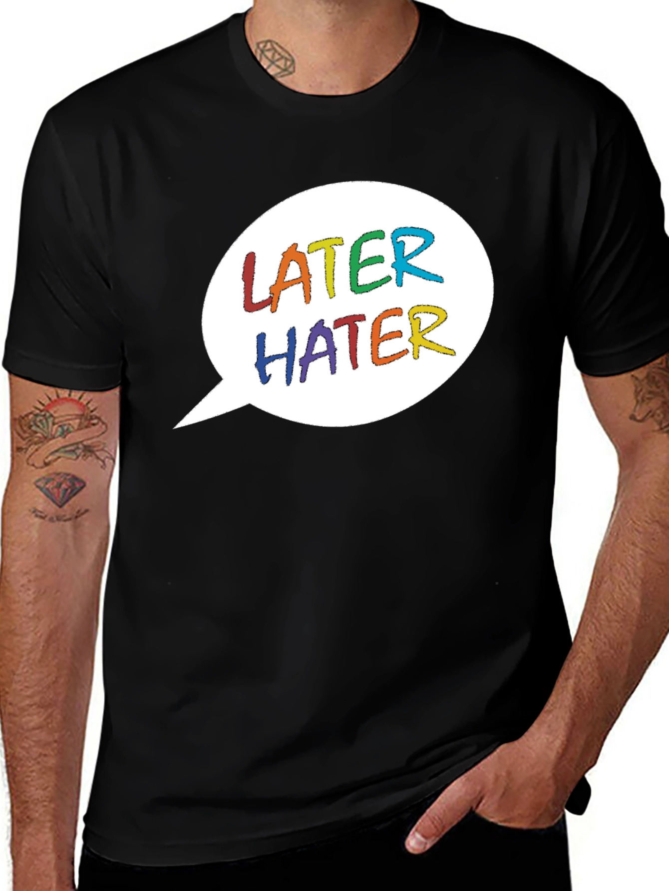 Variant 29 of Later Hater Graphic Tee - Rainbow Text