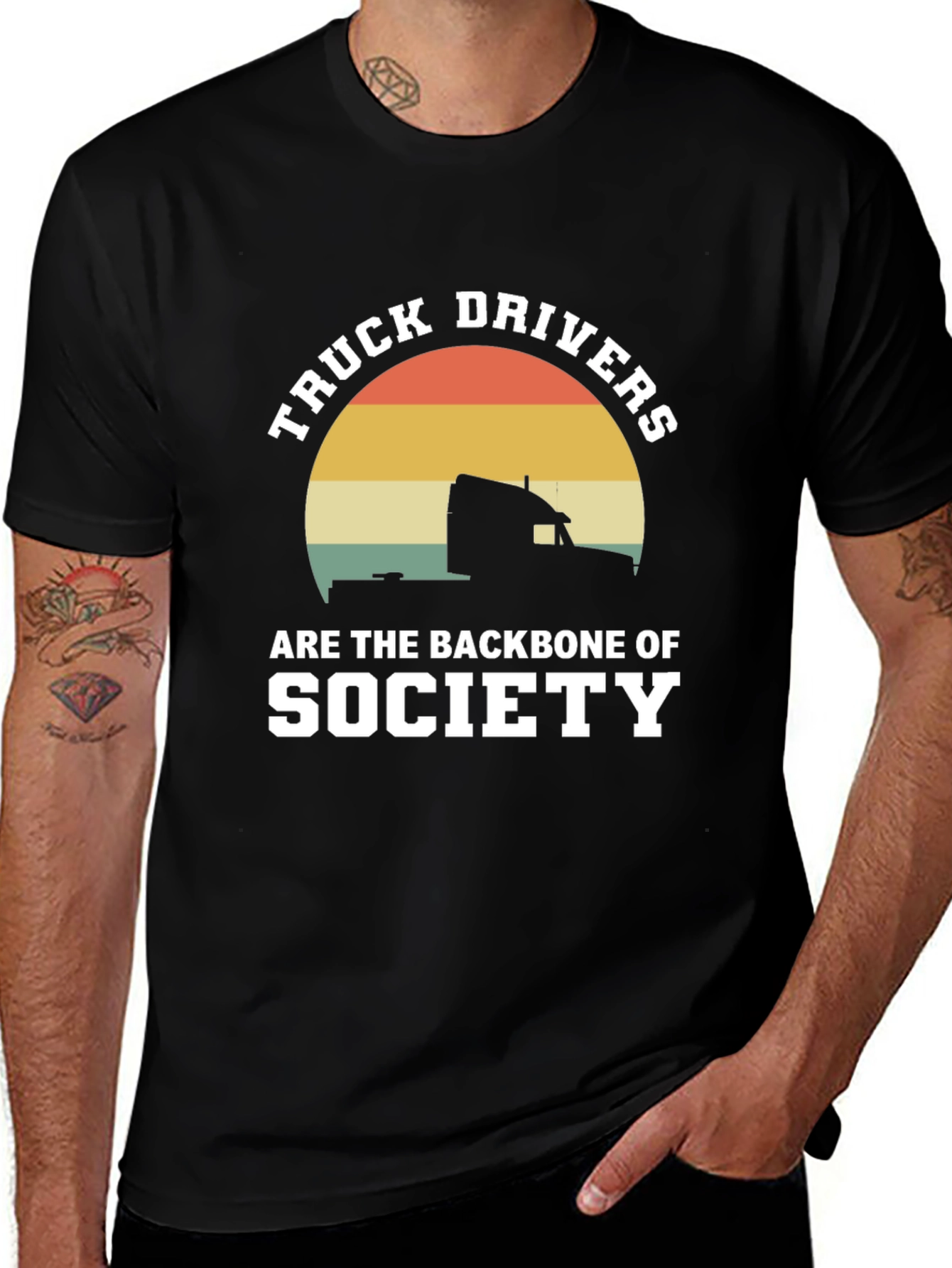 Variant 26 of Truck Drivers Backbone Society Black Graphic Tee