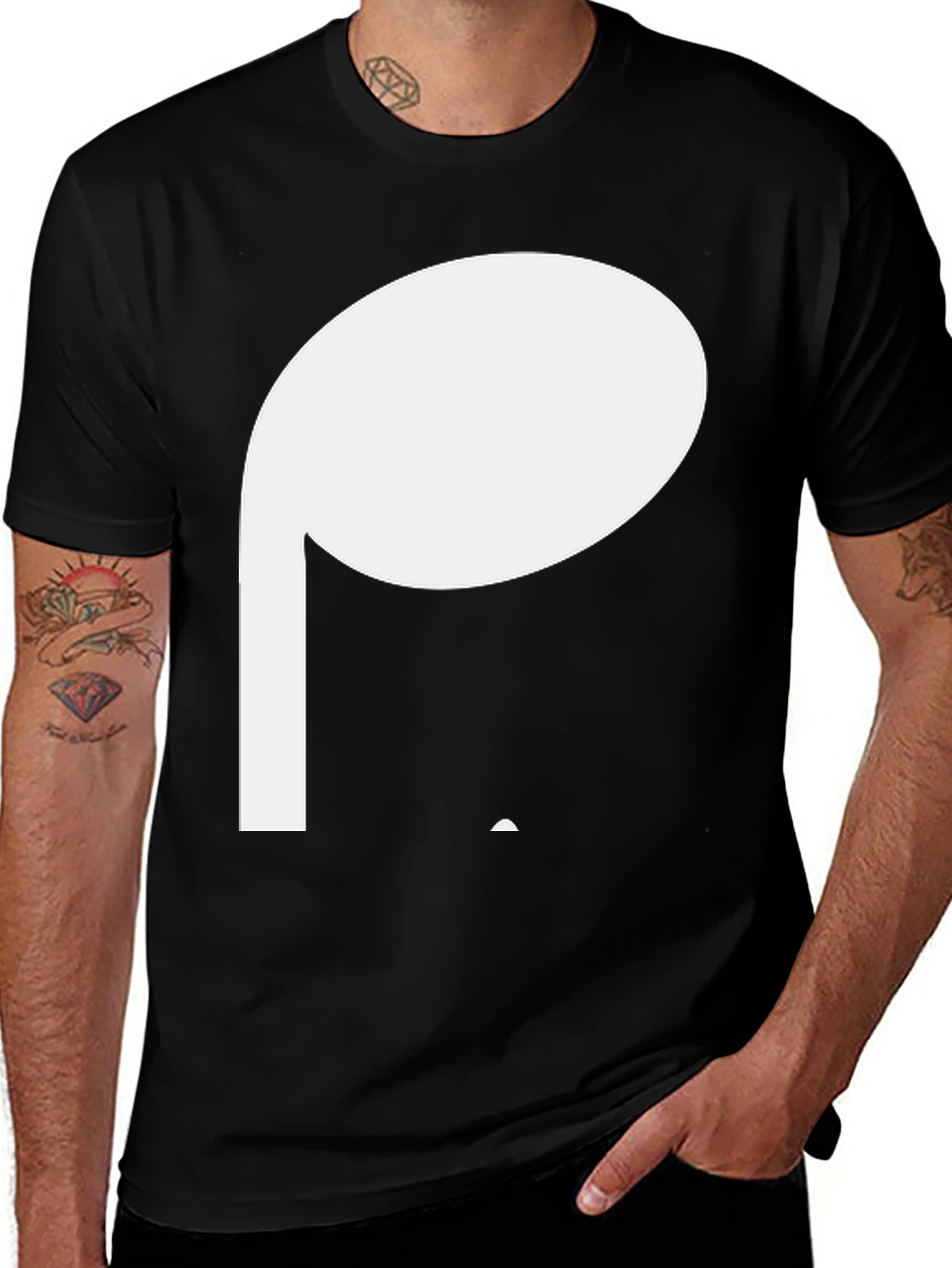 Variant 24 of Modern Music Note T-Shirt - Black