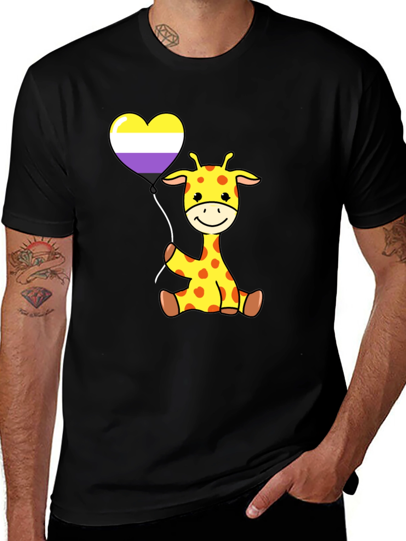 Giraffe Heart Balloon T-Shirt