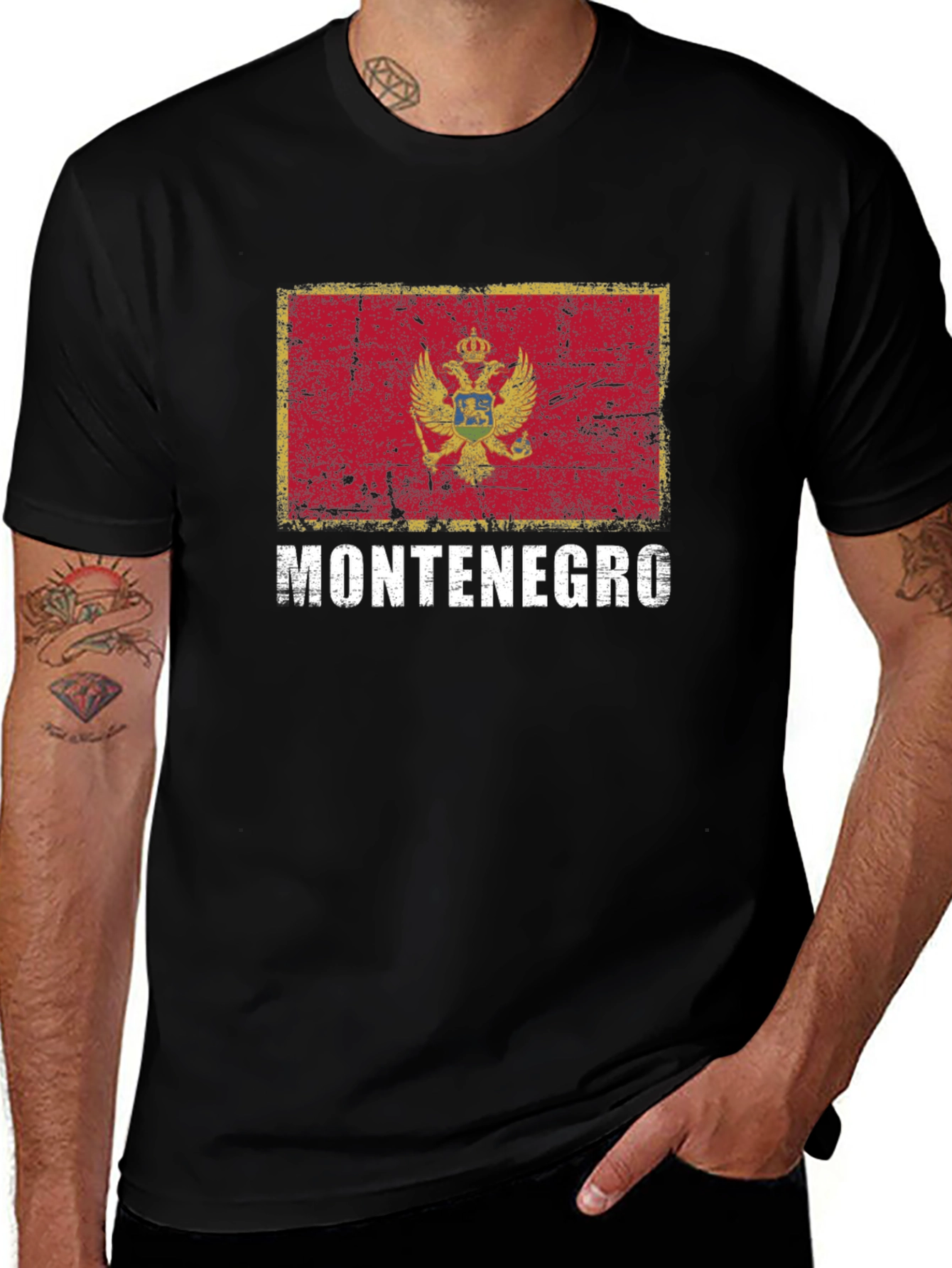 Montenegro Flag T-Shirt - Vintage Style Montenegrin Pride Tee