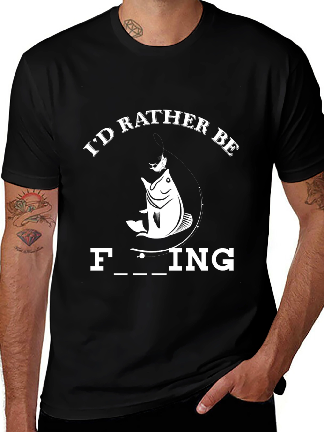 Variant 23 of I'd Rather Be Fishing T-Shirt - Humor Graphic Tee