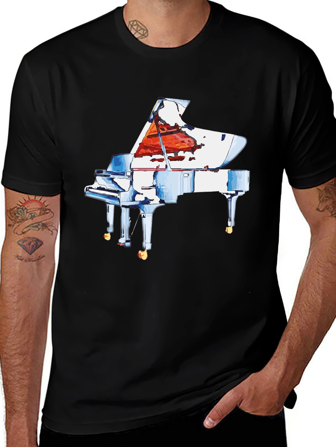 Variant 11 of Piano Graphic Tee - Music Lover's T-Shirt
