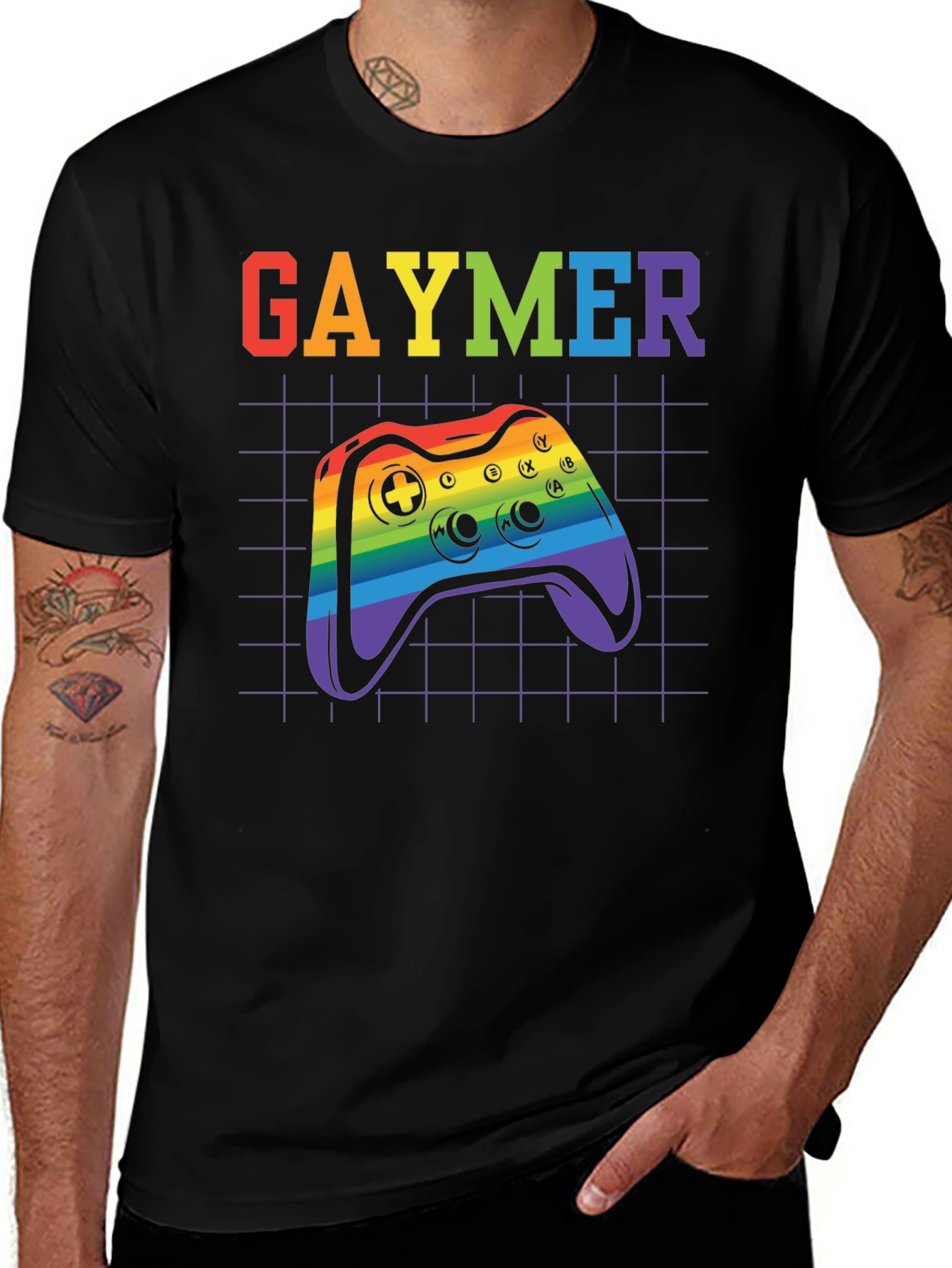 Gaymer Pride T-Shirt - Rainbow Controller Design