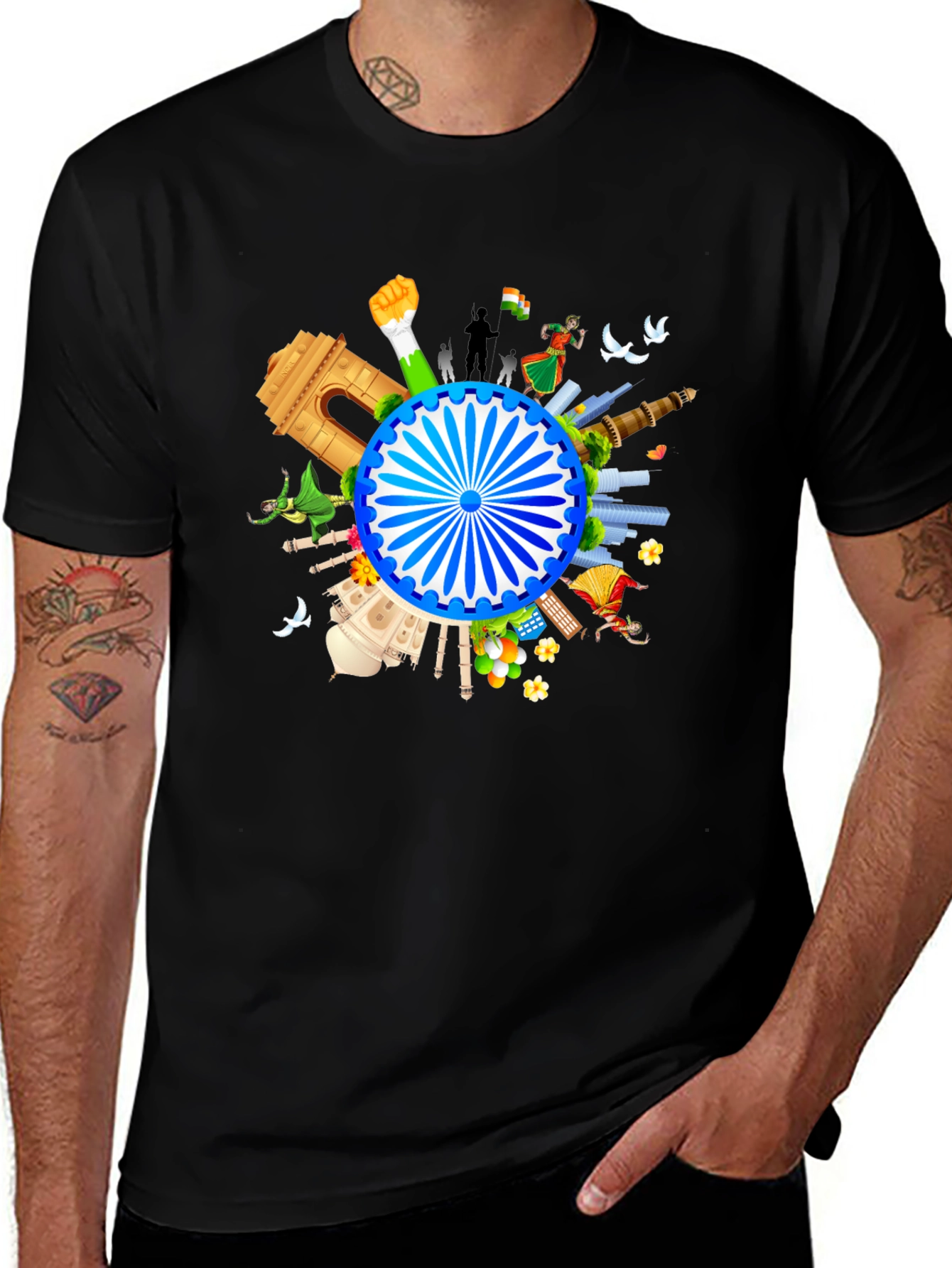 India Pride Black Graphic Tee