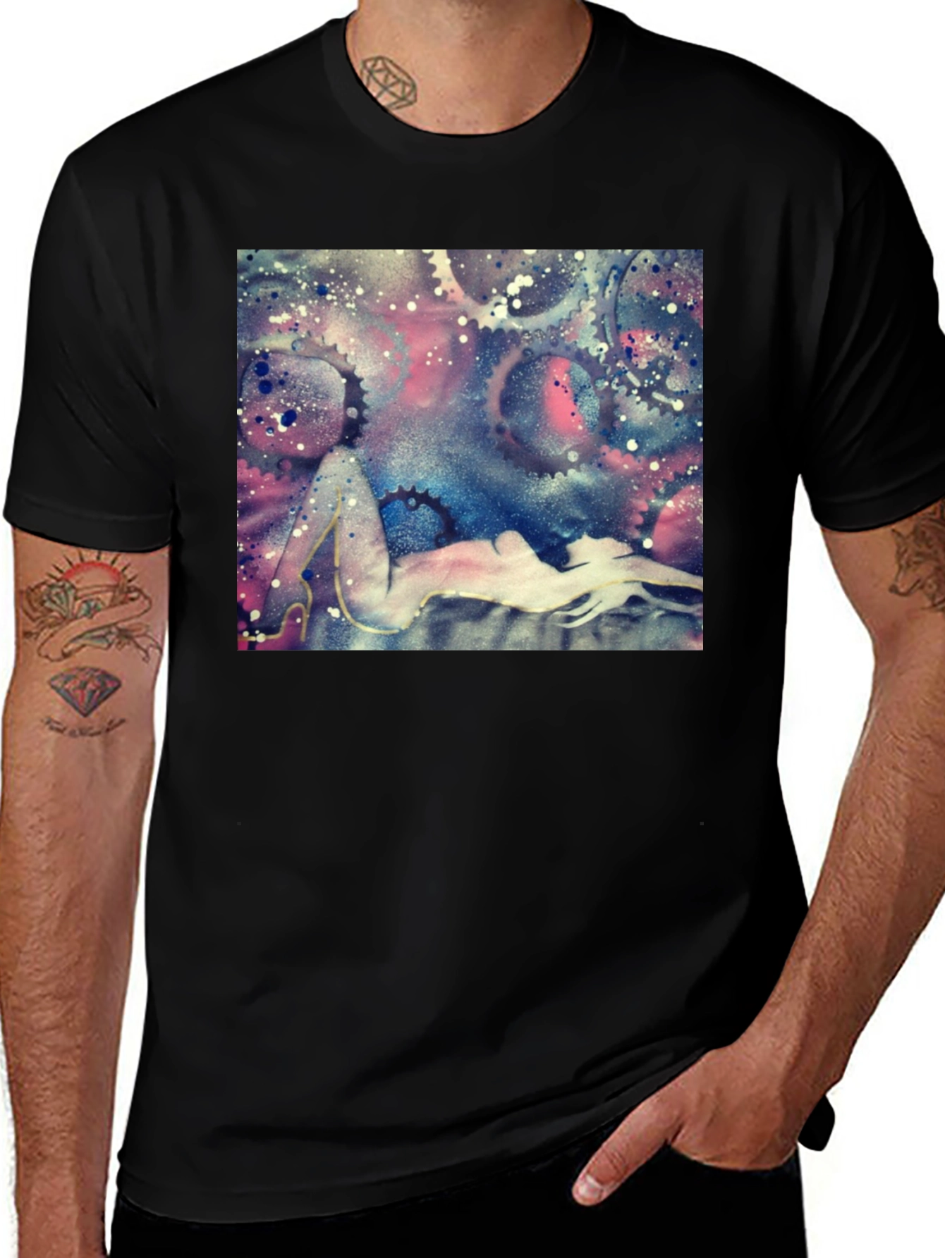 Variant 18 of Cosmic Gears Tee - Unique Artistic Design
