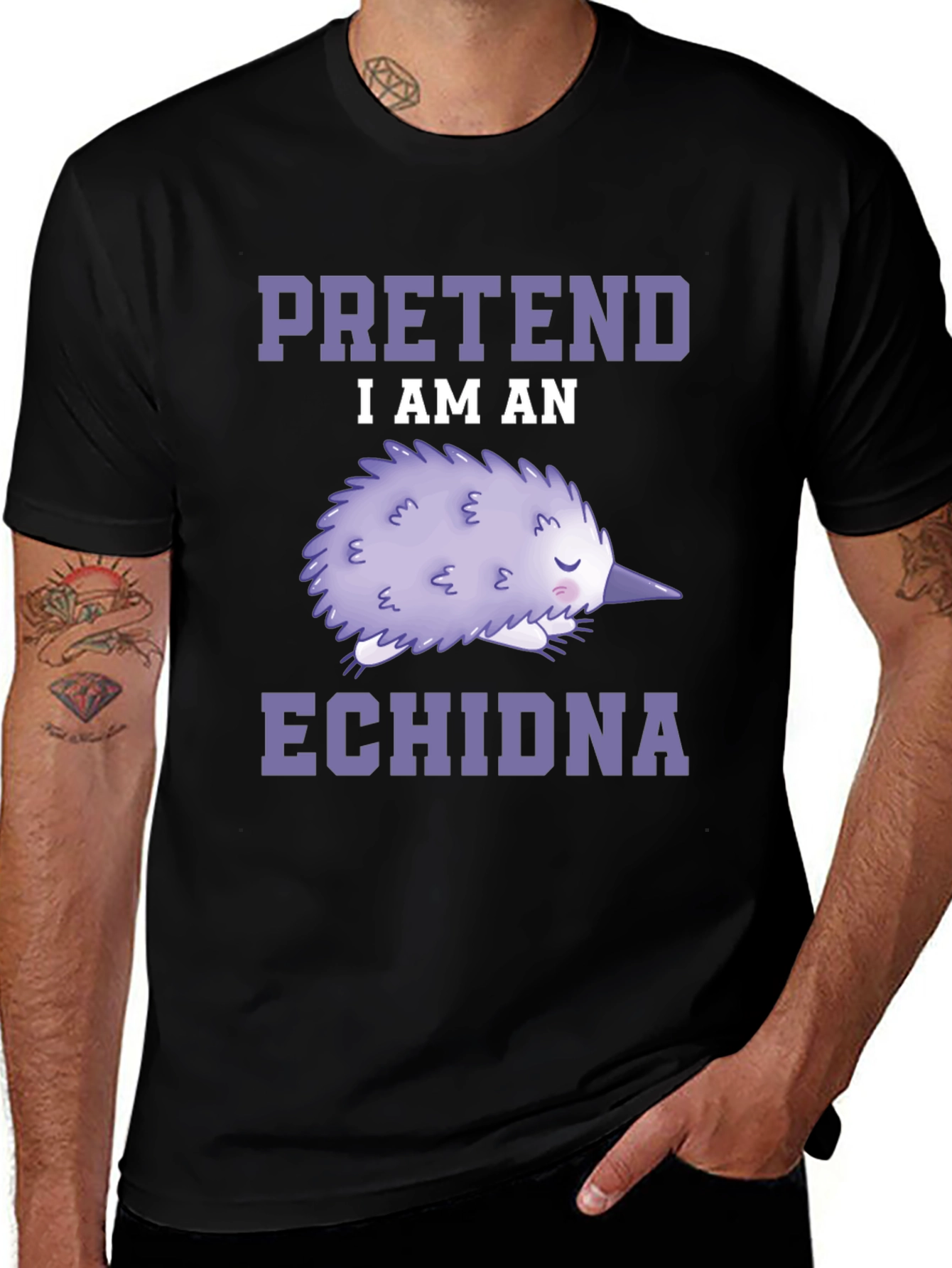 Variant 19 of Pretend I am an Echidna T-Shirt - Funny Animal Tee