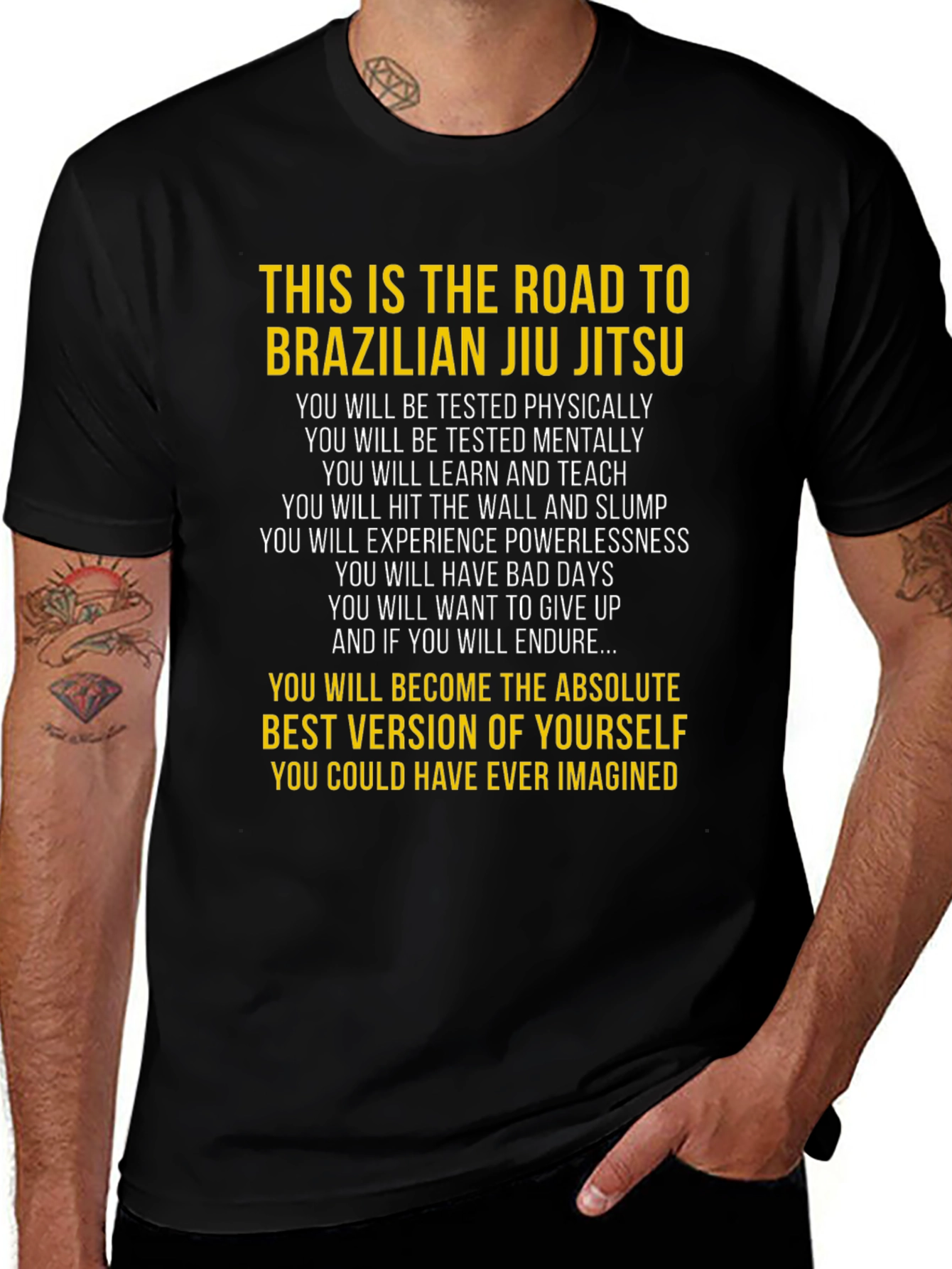 Brazilian Jiu Jitsu Motivational Graphic T-Shirt